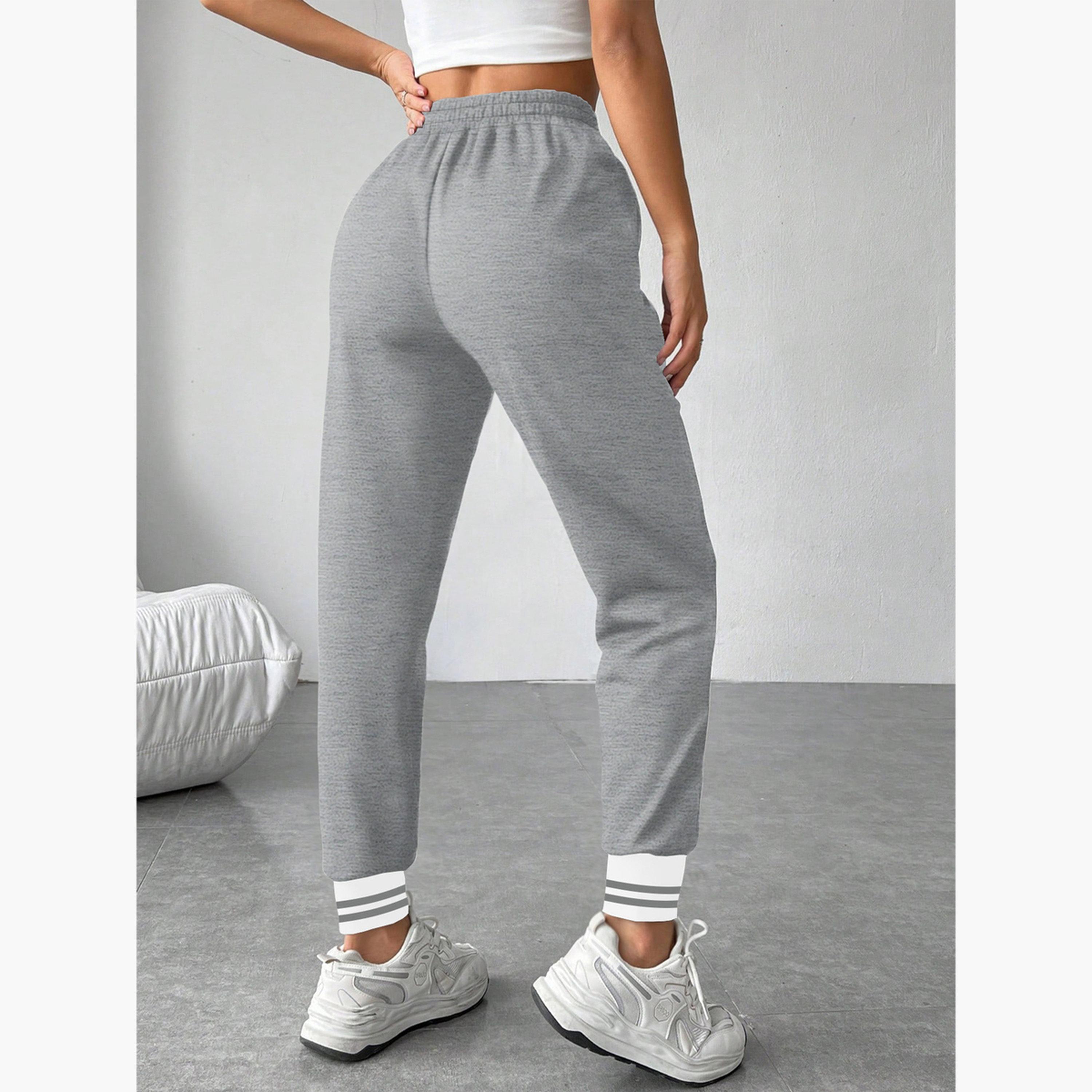 Take Two Women Grey Plain Cuffed Joggers-women-clothing-bottoms-joggers-image-6
