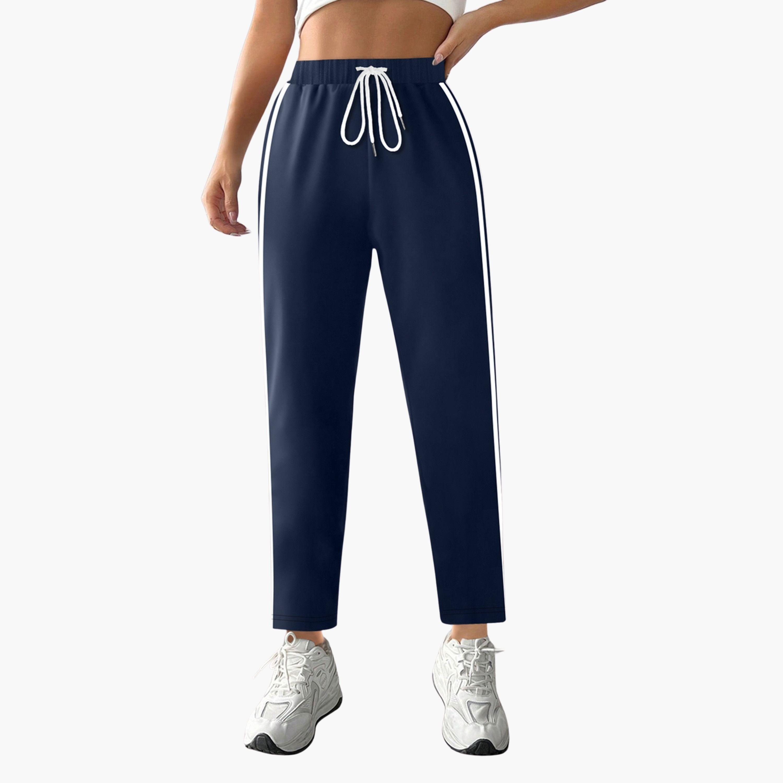 Take Two Women Dark Blue Side Stripe Detail Joggers-women-clothing-bottoms-joggers-image-1