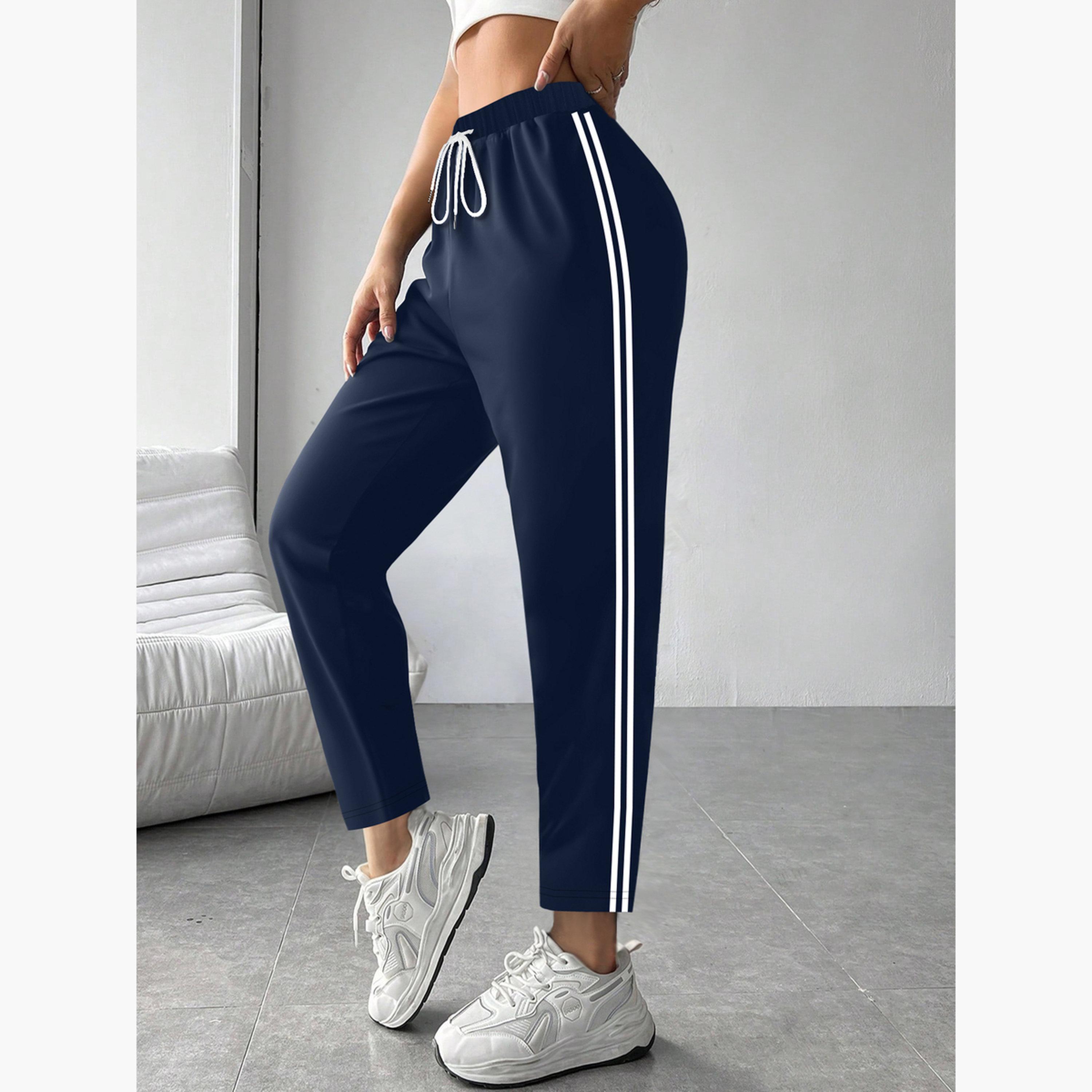 Take Two Women Dark Blue Side Stripe Detail Joggers-women-clothing-bottoms-joggers-image-3