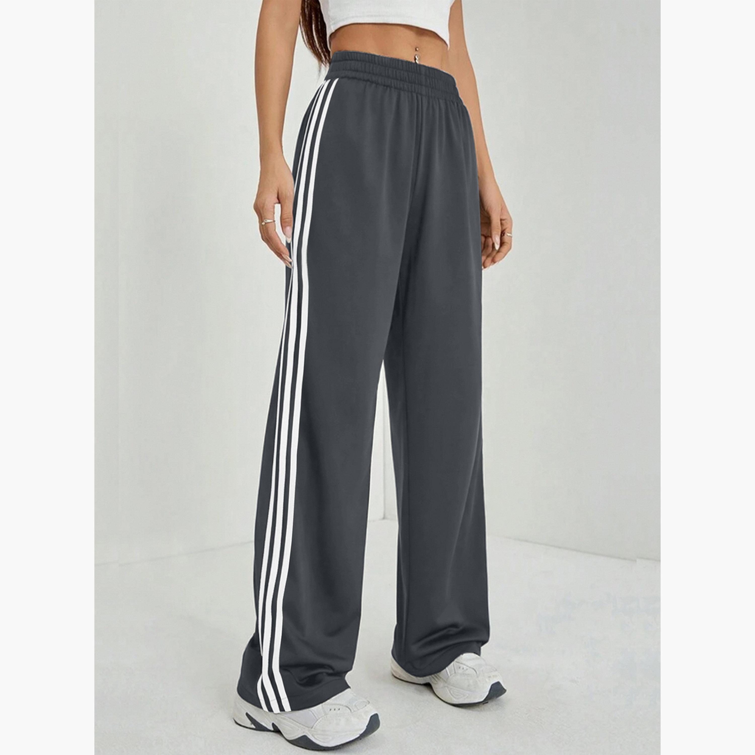 Take Two Women Grey Side Striped Detail Wide Leg Pants-women-clothing-bottoms-trousers-image-2