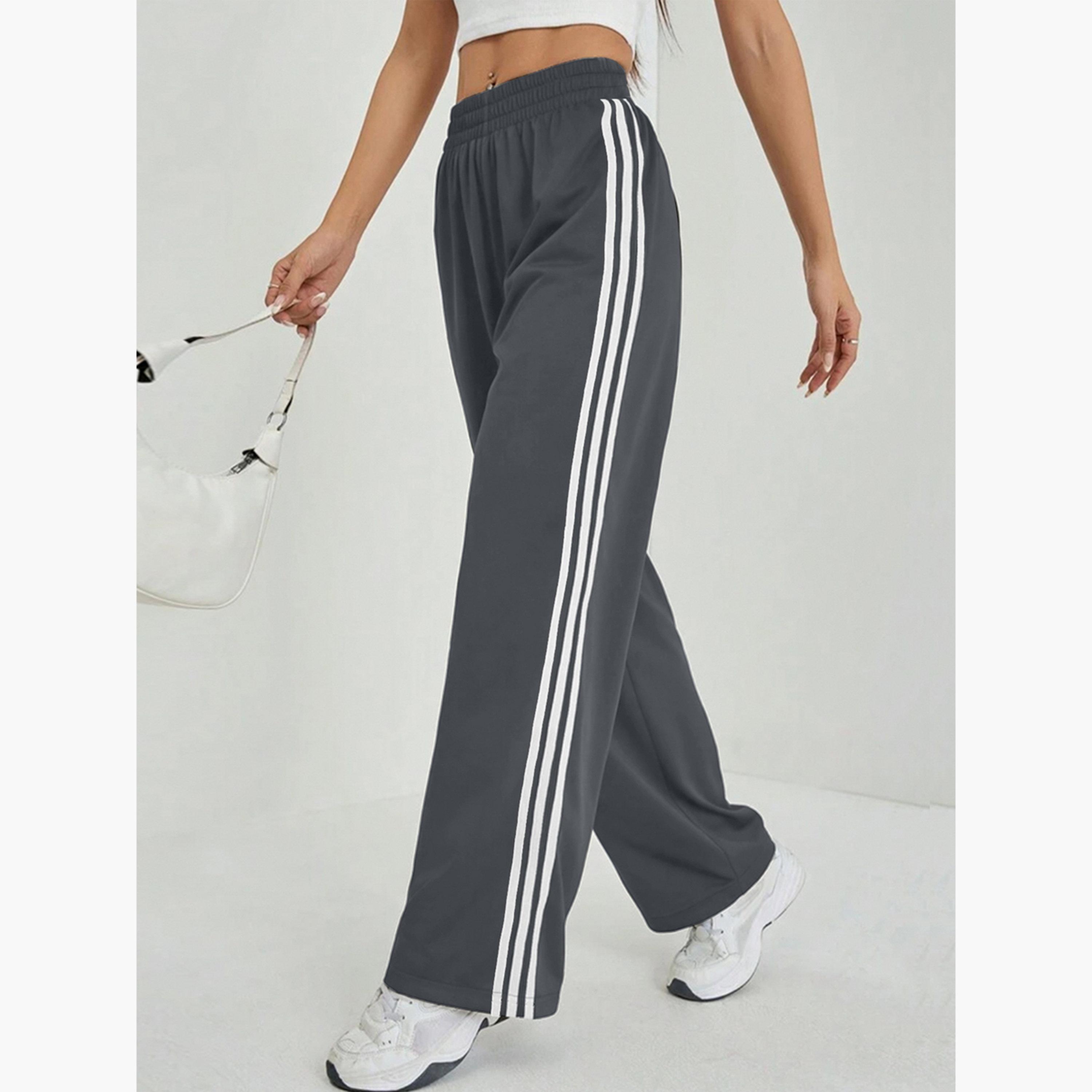 Take Two Women Grey Side Striped Detail Wide Leg Pants-women-clothing-bottoms-trousers-image-5