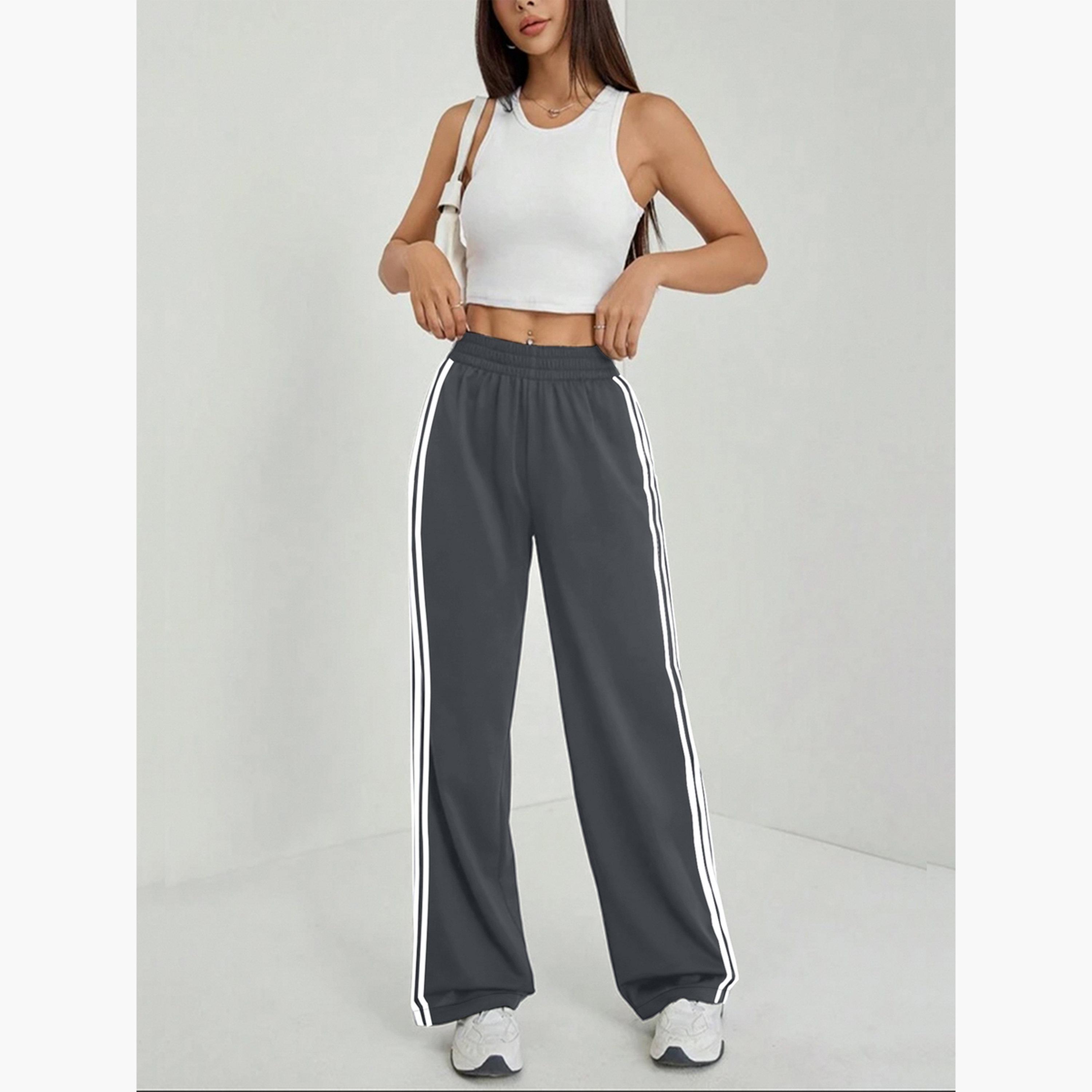 Take Two Women Grey Side Striped Detail Wide Leg Pants-women-clothing-bottoms-trousers-image-6