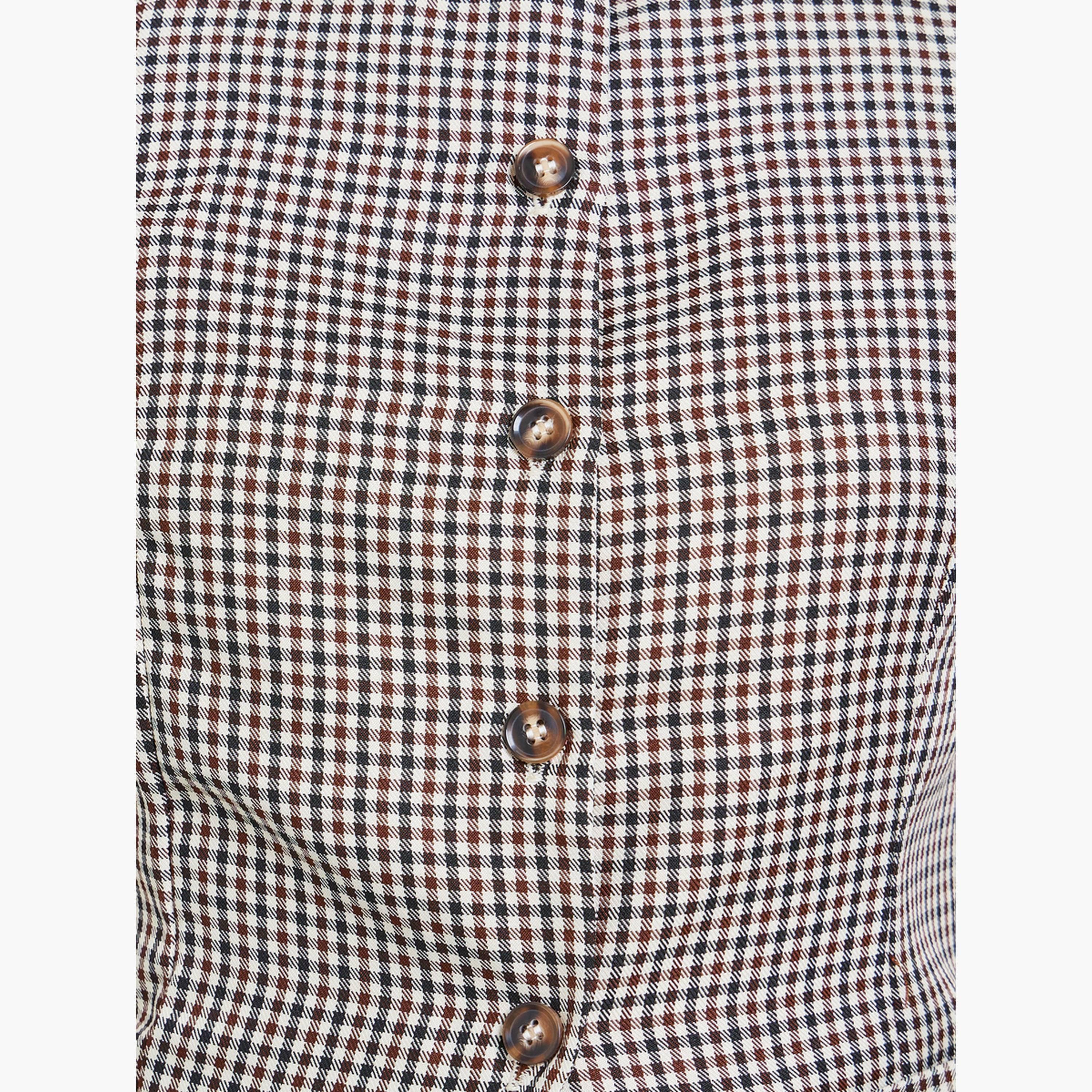 Styli Gingham Checked Round Neck Sleeveless Women's Buttoned Waistcoat-women-winterwear-coatsandjackets-waistcoats-image-4