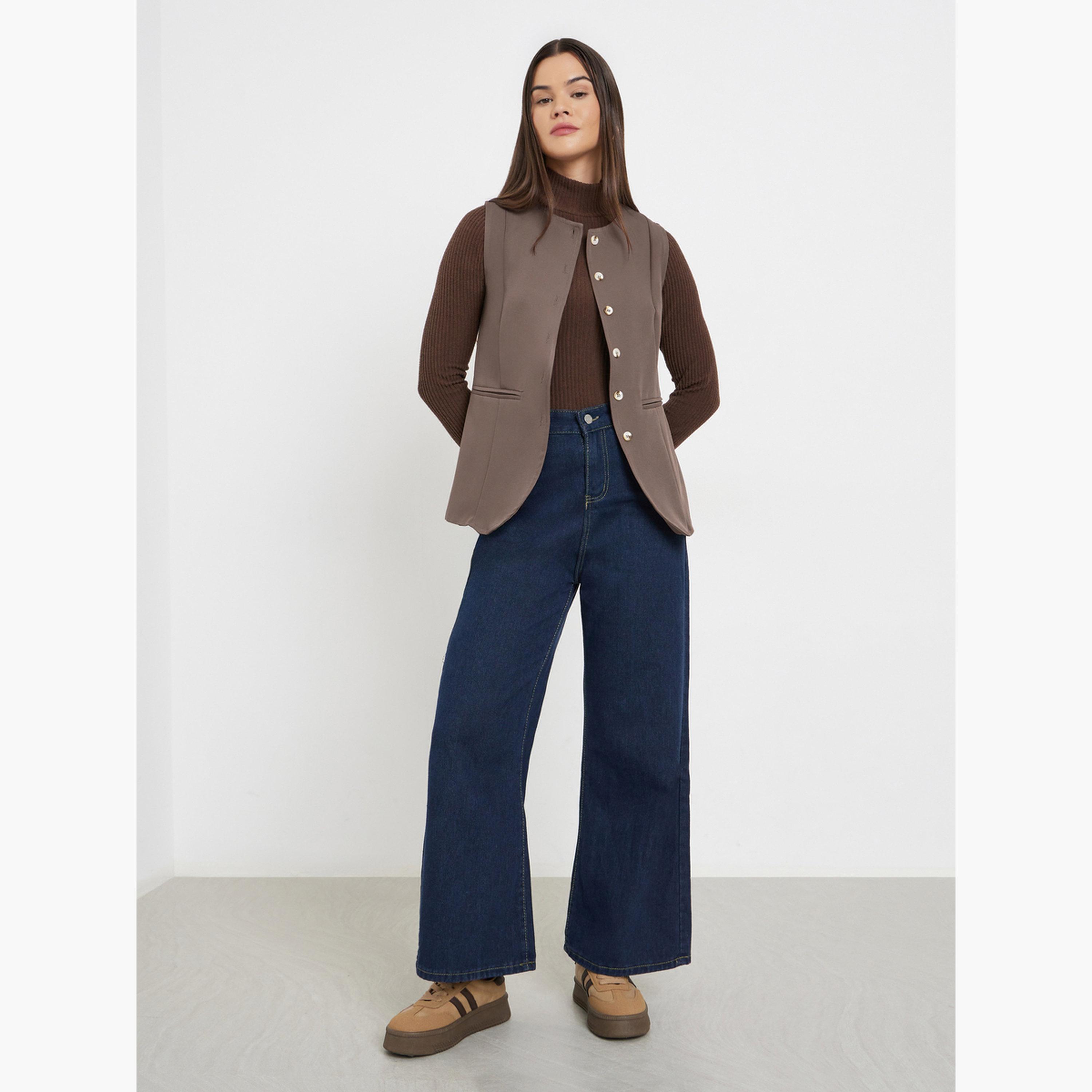 ستايلي - سترة بنية بدون أكمام-women-winterwear-coatsandjackets-waistcoats-image-2