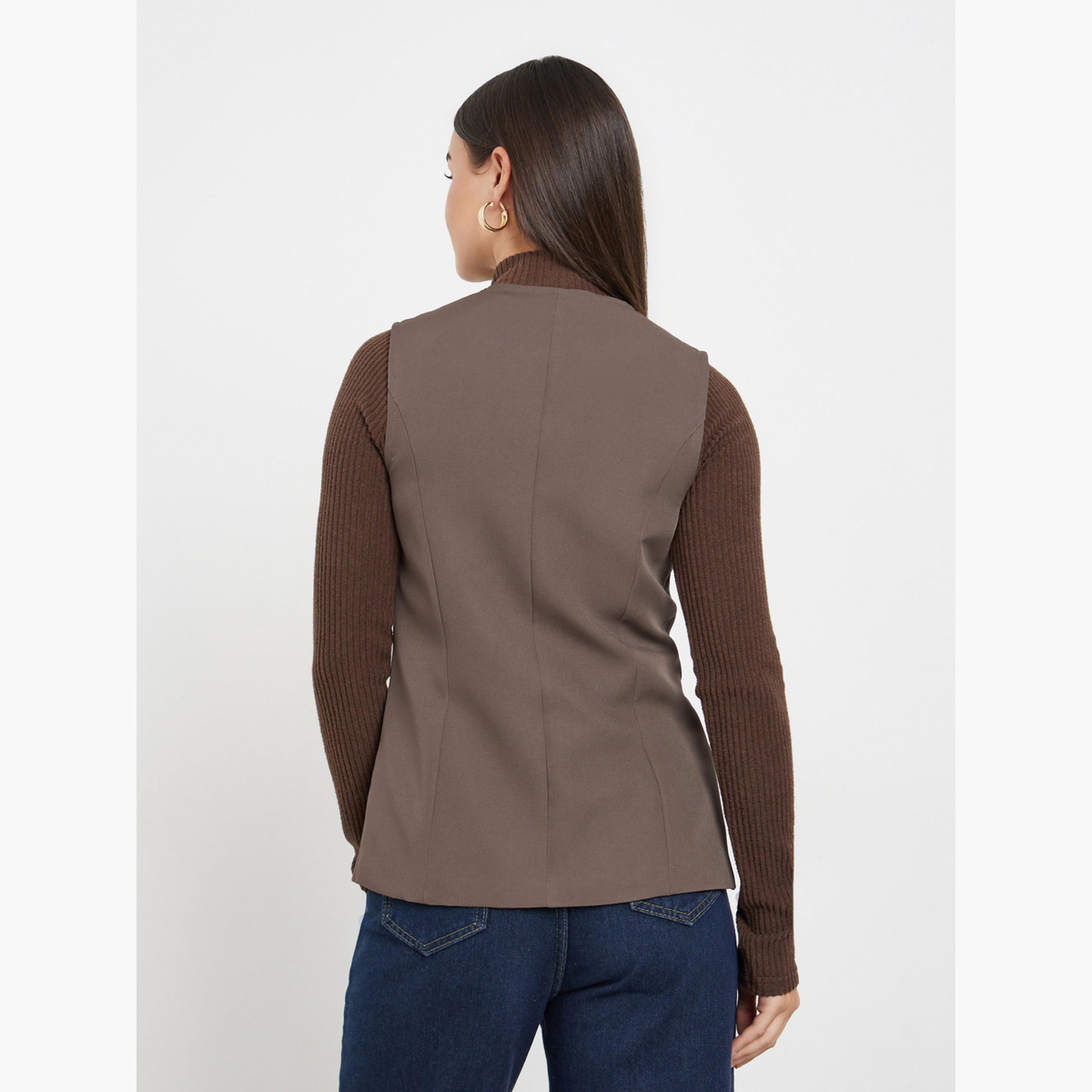 ستايلي - سترة بنية بدون أكمام-women-winterwear-coatsandjackets-waistcoats-image-5