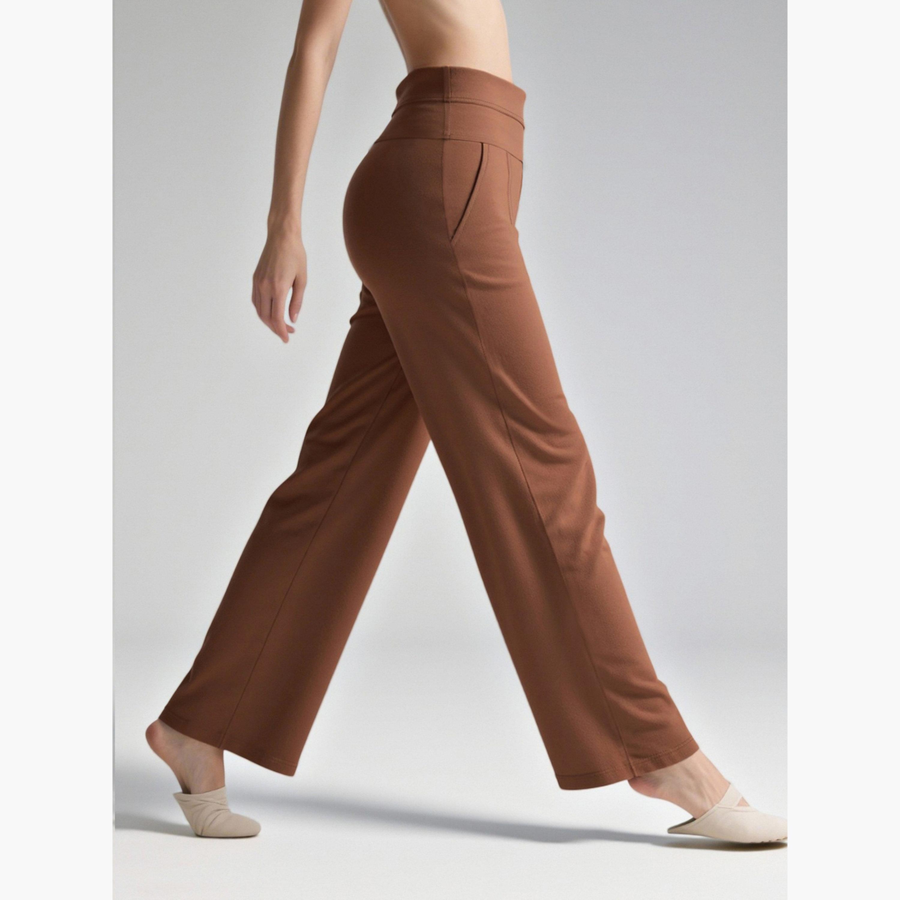 Take Two Coffee Brown Wide Waistband Flare Joggers-women-clothing-bottoms-joggers-image-2