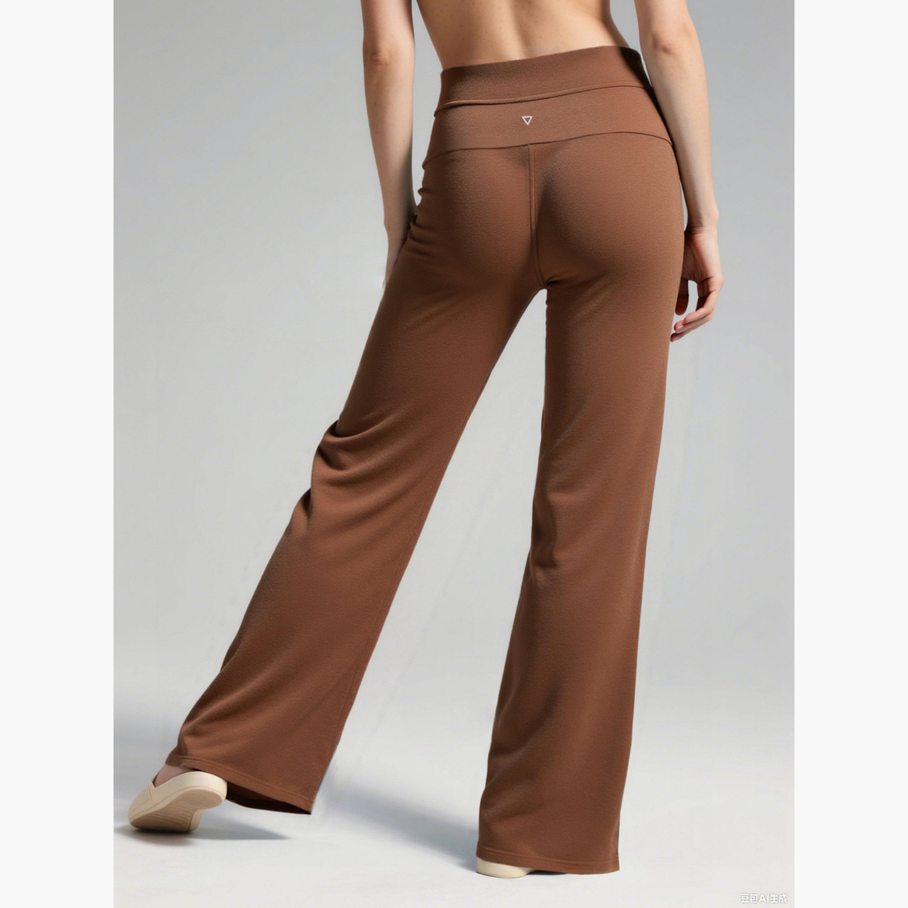 Take Two Coffee Brown Wide Waistband Flare Joggers-women-clothing-bottoms-joggers-image-4