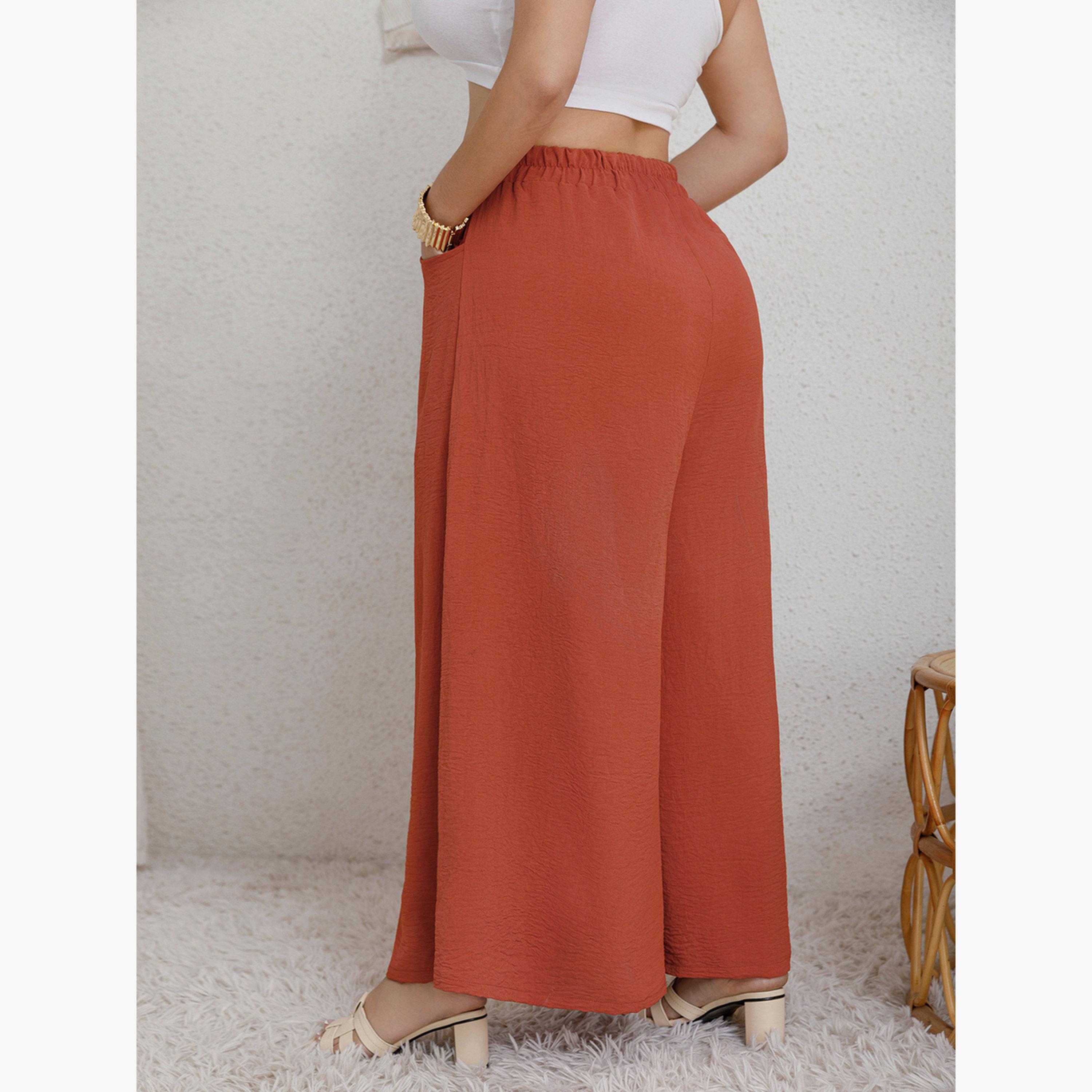 Take Two Women Plus Size Coral Wide Leg Palazzo Pants-women-clothing-bottoms-trousers-image-2
