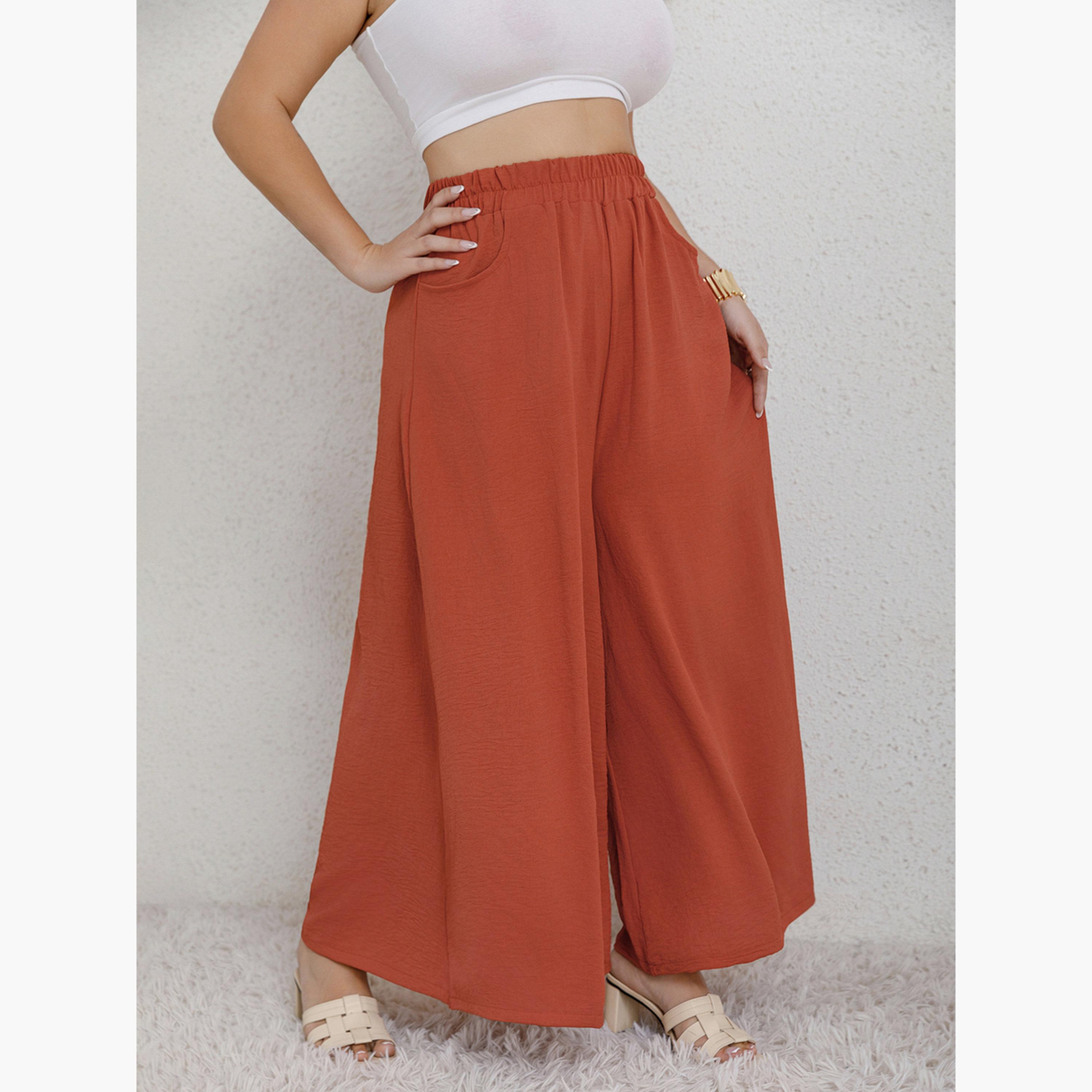 Take Two Women Plus Size Coral Wide Leg Palazzo Pants-women-clothing-bottoms-trousers-image-3