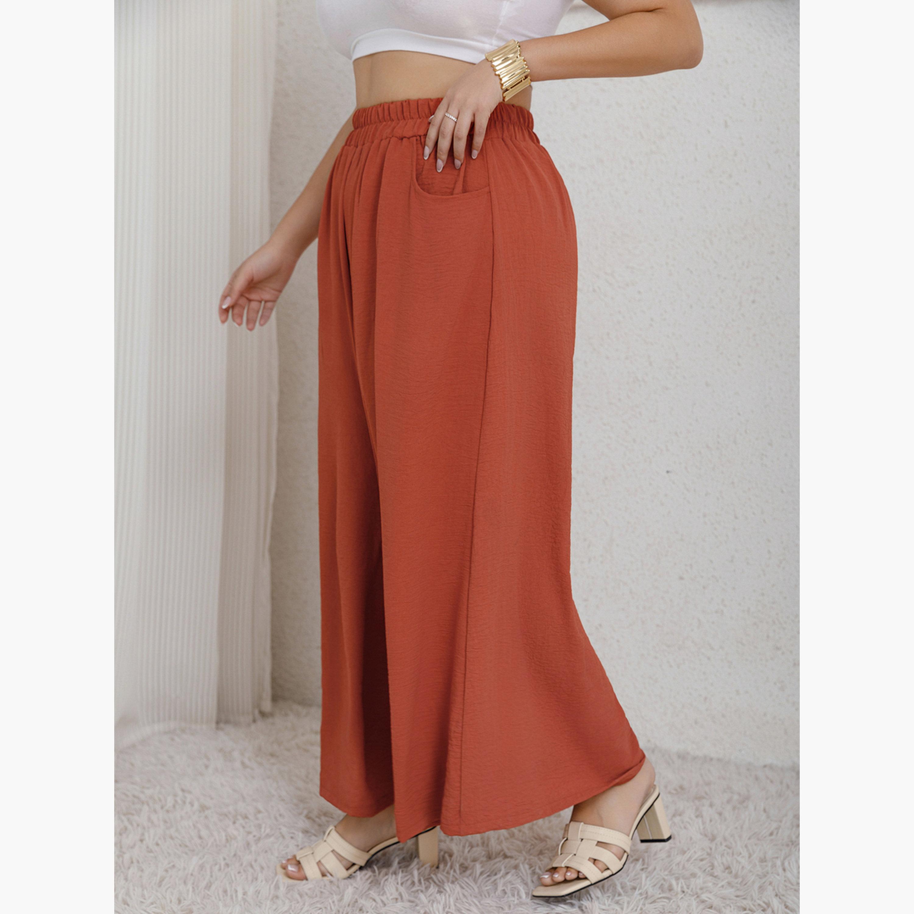 Take Two Women Plus Size Coral Wide Leg Palazzo Pants-women-clothing-bottoms-trousers-image-4