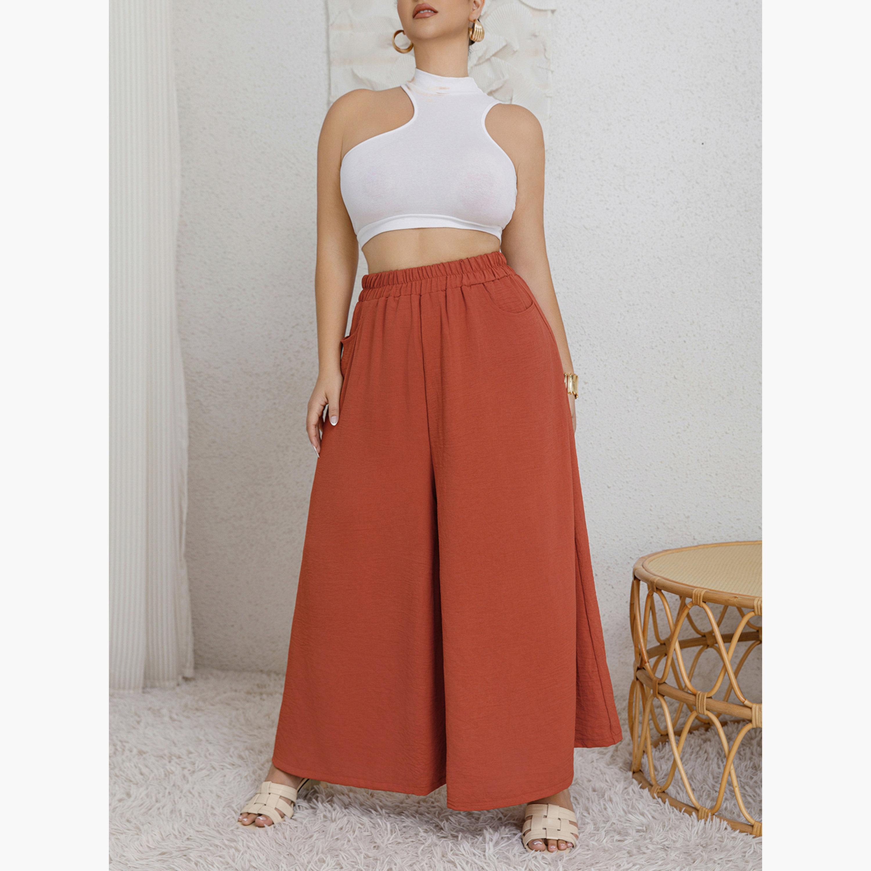 Take Two Women Plus Size Coral Wide Leg Palazzo Pants-women-clothing-bottoms-trousers-image-5