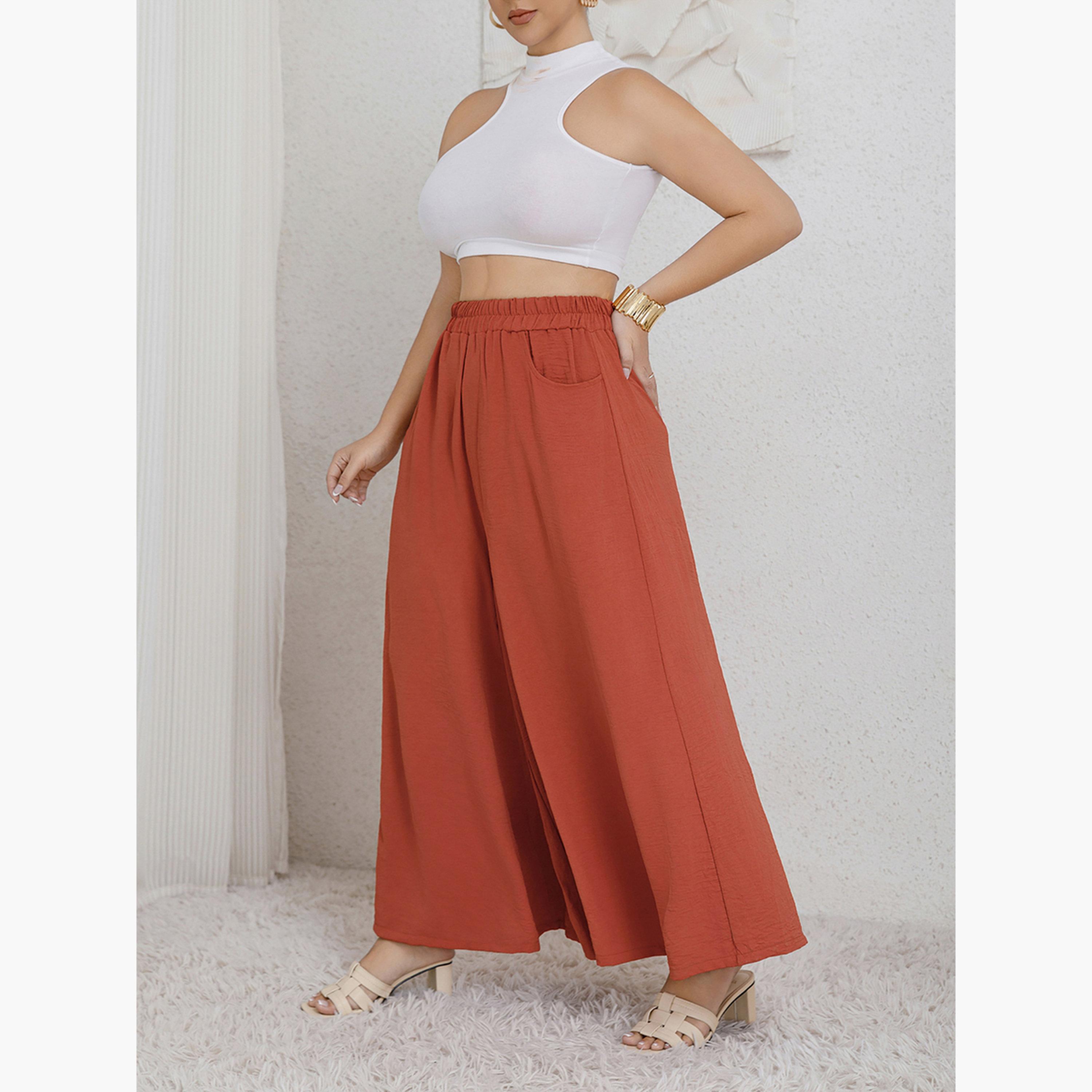 Take Two Women Plus Size Coral Wide Leg Palazzo Pants-women-clothing-bottoms-trousers-image-6