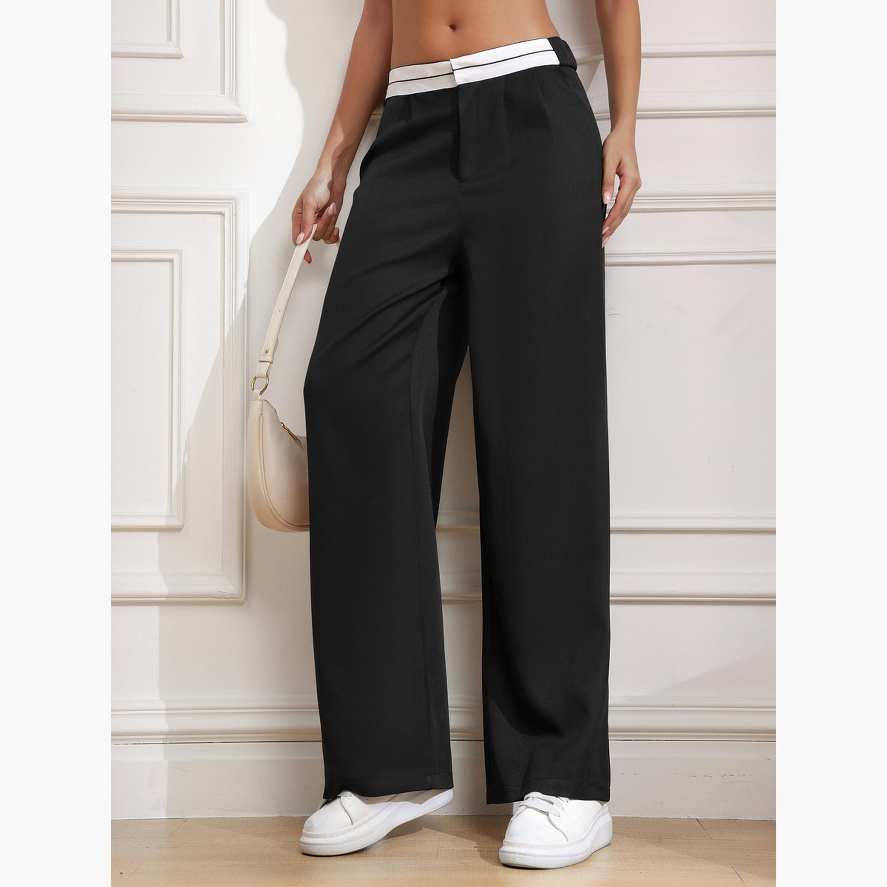 تيك تو - بنطال نسائي أسود بساق مستقيمة-women-clothing-bottoms-trousers-image-5