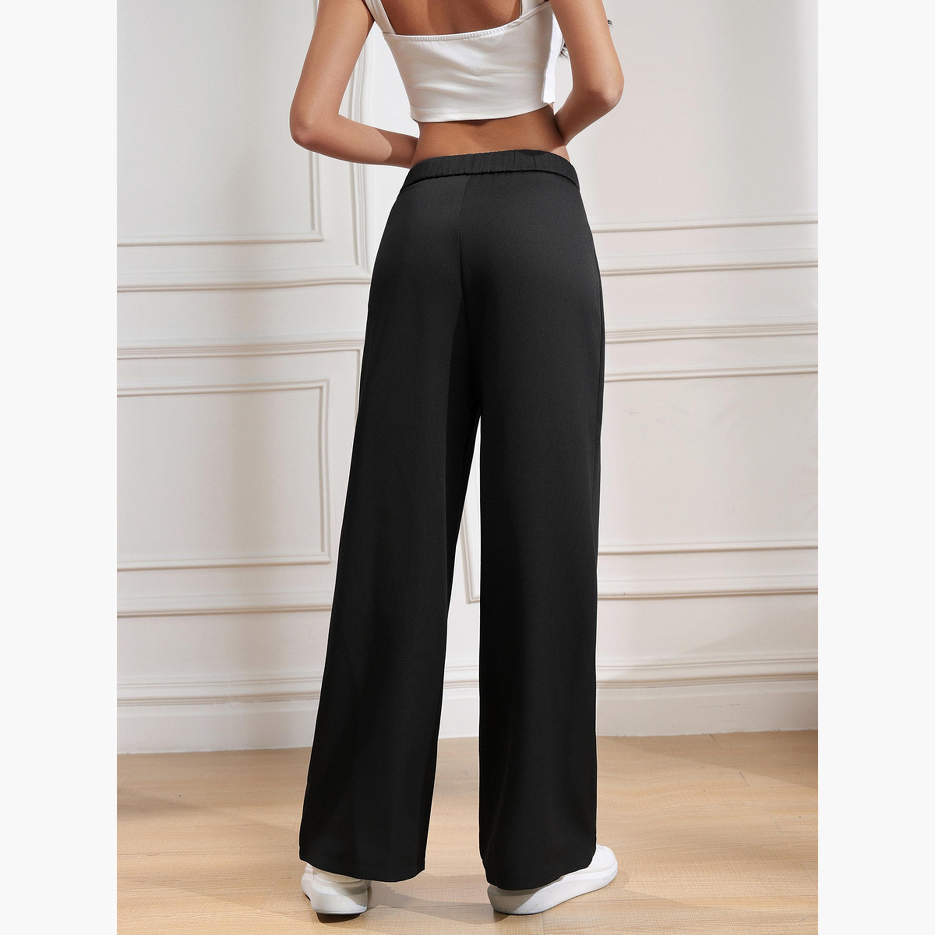 تيك تو - بنطال نسائي أسود بساق مستقيمة-women-clothing-bottoms-trousers-image-6