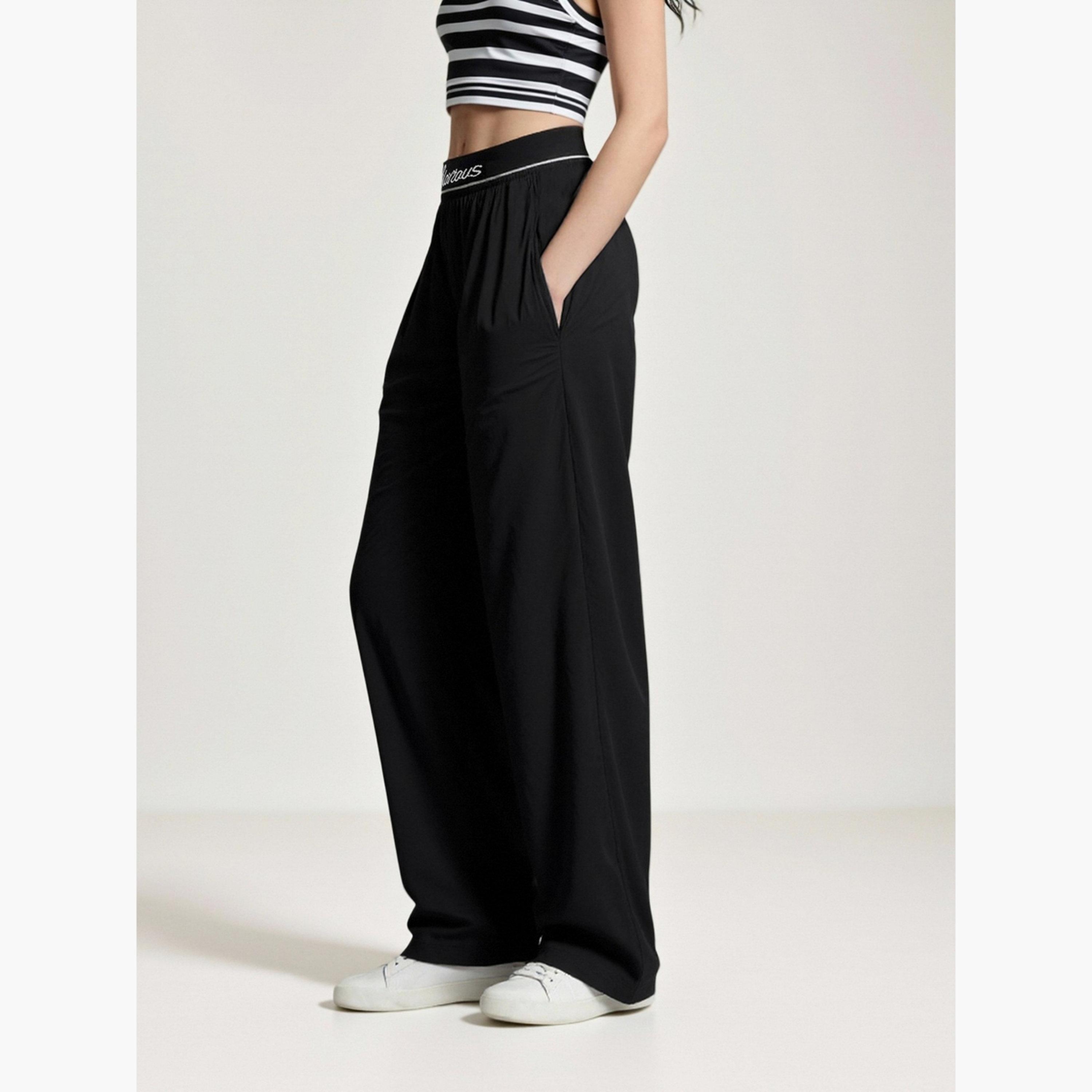 Take Two Women Black Wide Leg Trousers-women-clothing-bottoms-trousers-image-5