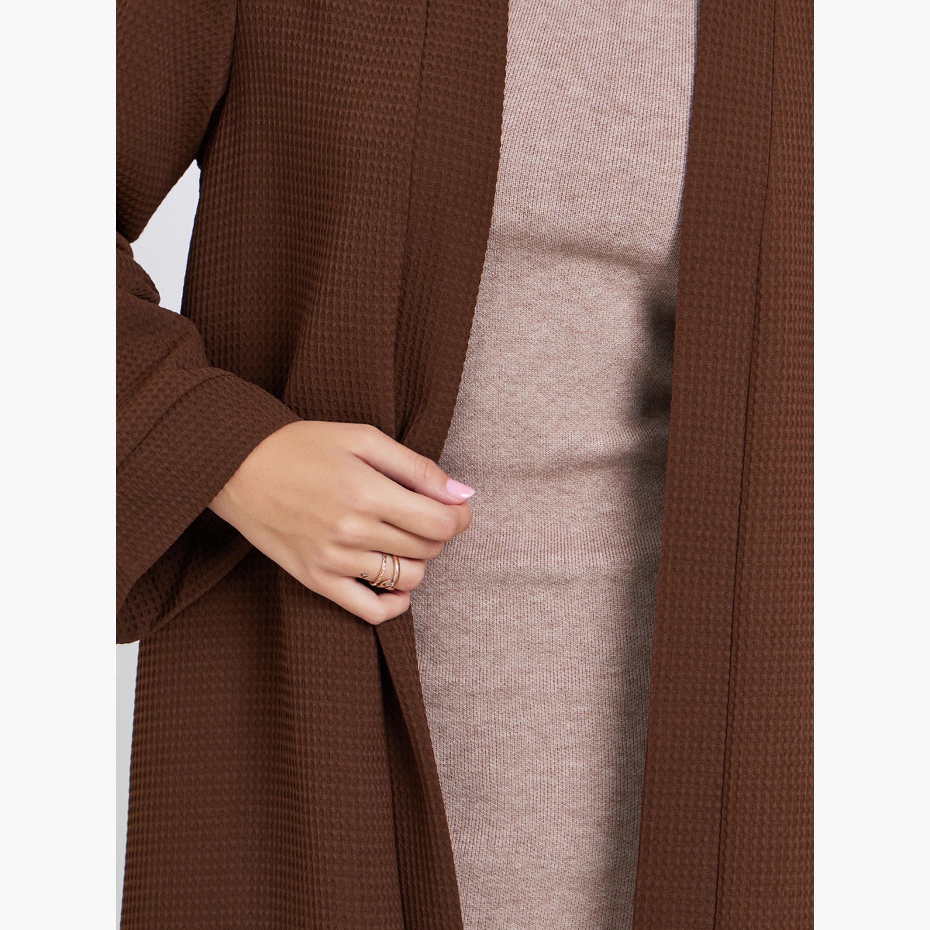 ستايلي - عباية ماكسي بنية مفتوحة من الأمام-women-arabicclothing-abayas-image-3