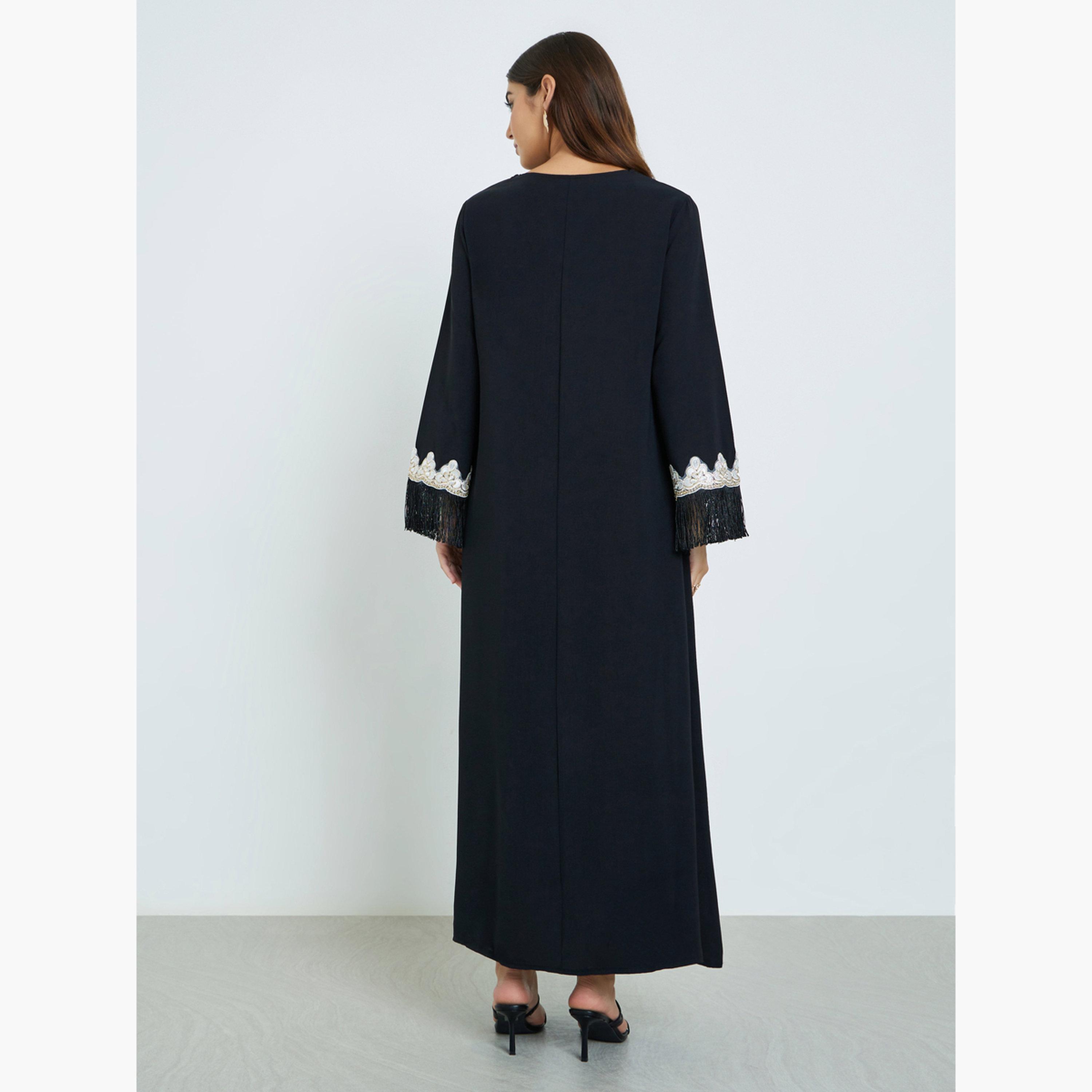 أميرة x ستايلي جلابية طويل بتفاصيل دانتيل-women-arabicclothing-jalabiyas-image-5