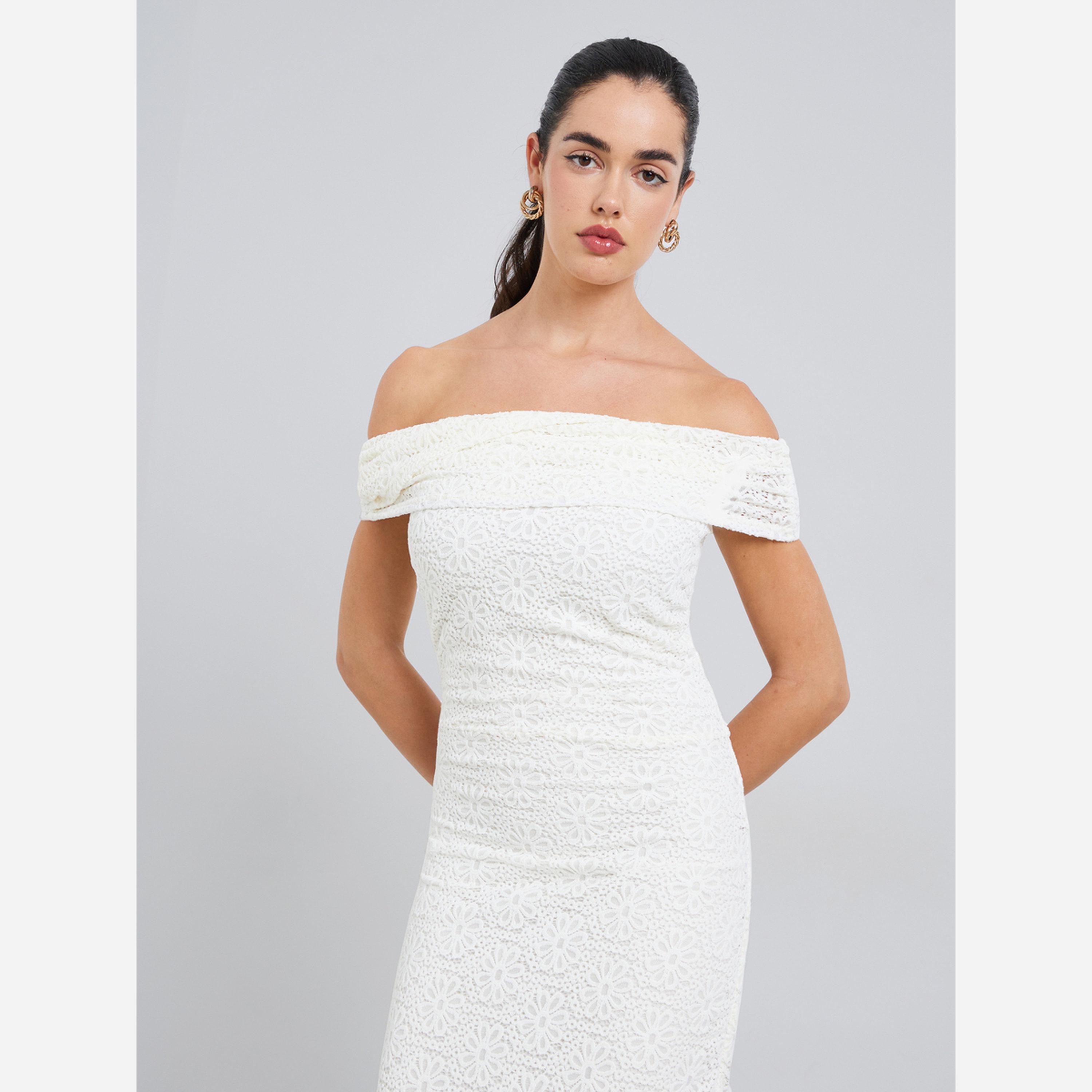 Styli Women Cream Lace Off-Shoulder Maxi Dress-women-clothing-dresses-image-4