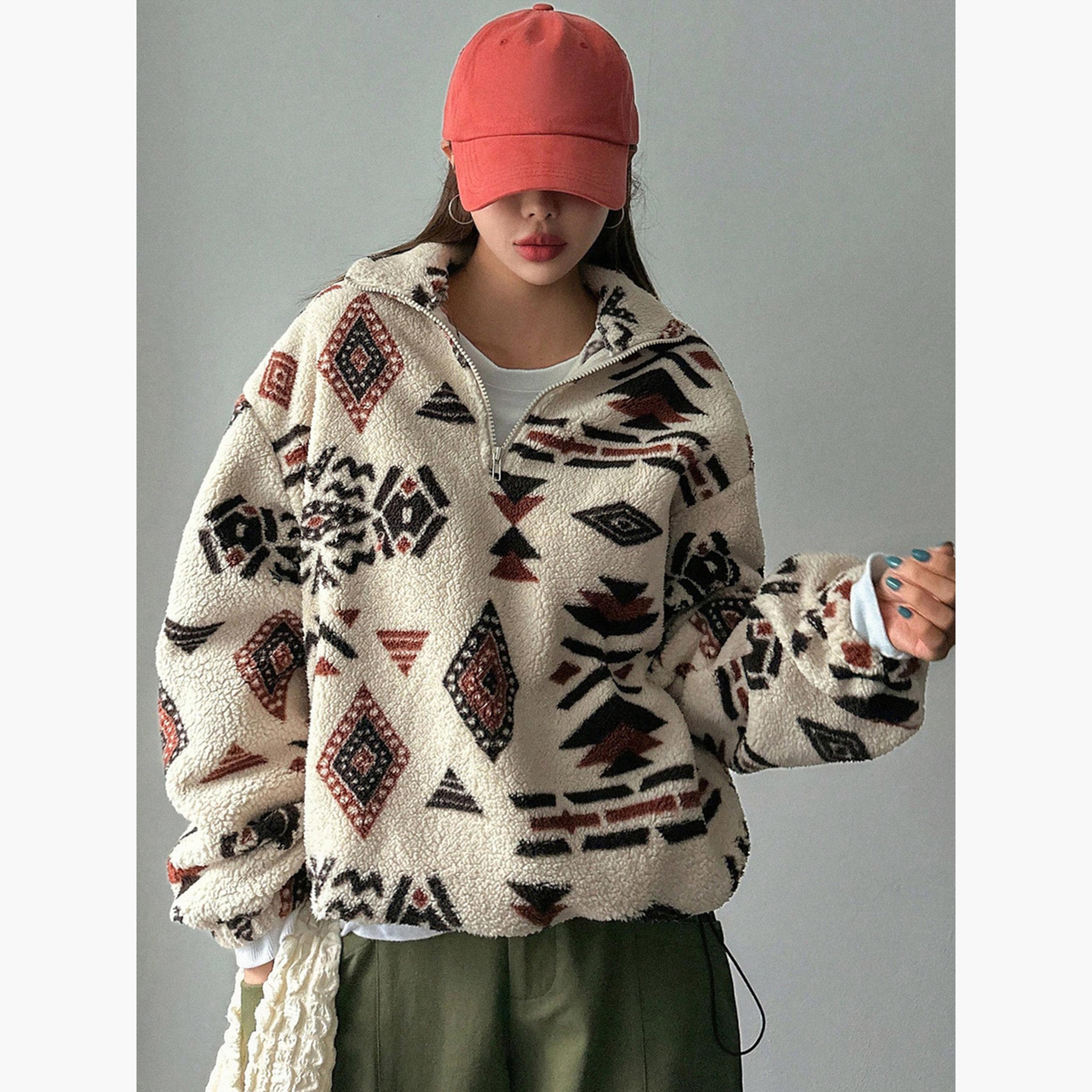 Take Two All Over Print Collared Long Sleeves Women's Sweatshirt-women-clothing-hoodiesandsweatshirts-sweatshirts-image-1