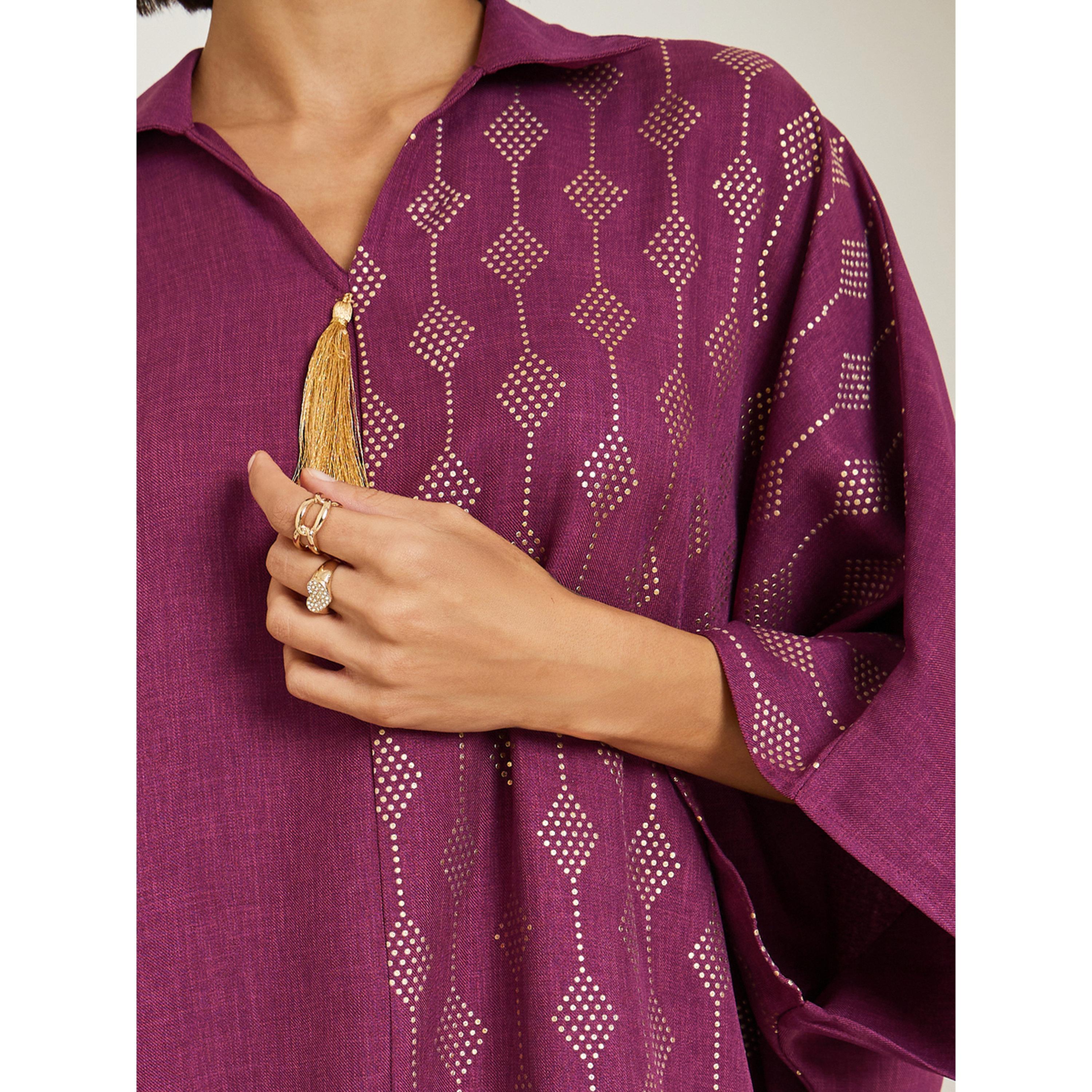 جلابية بطبعة رقائق وتفاصيل شراشيب-women-arabicclothing-jalabiyas-image-4