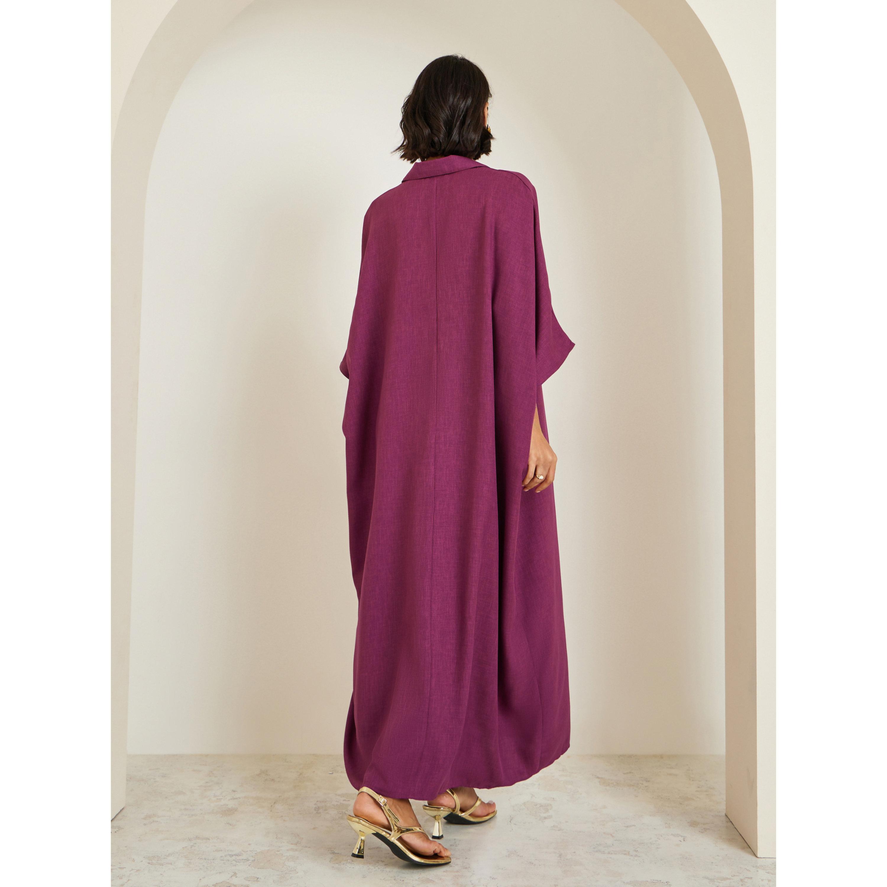 جلابية بطبعة رقائق وتفاصيل شراشيب-women-arabicclothing-jalabiyas-image-5