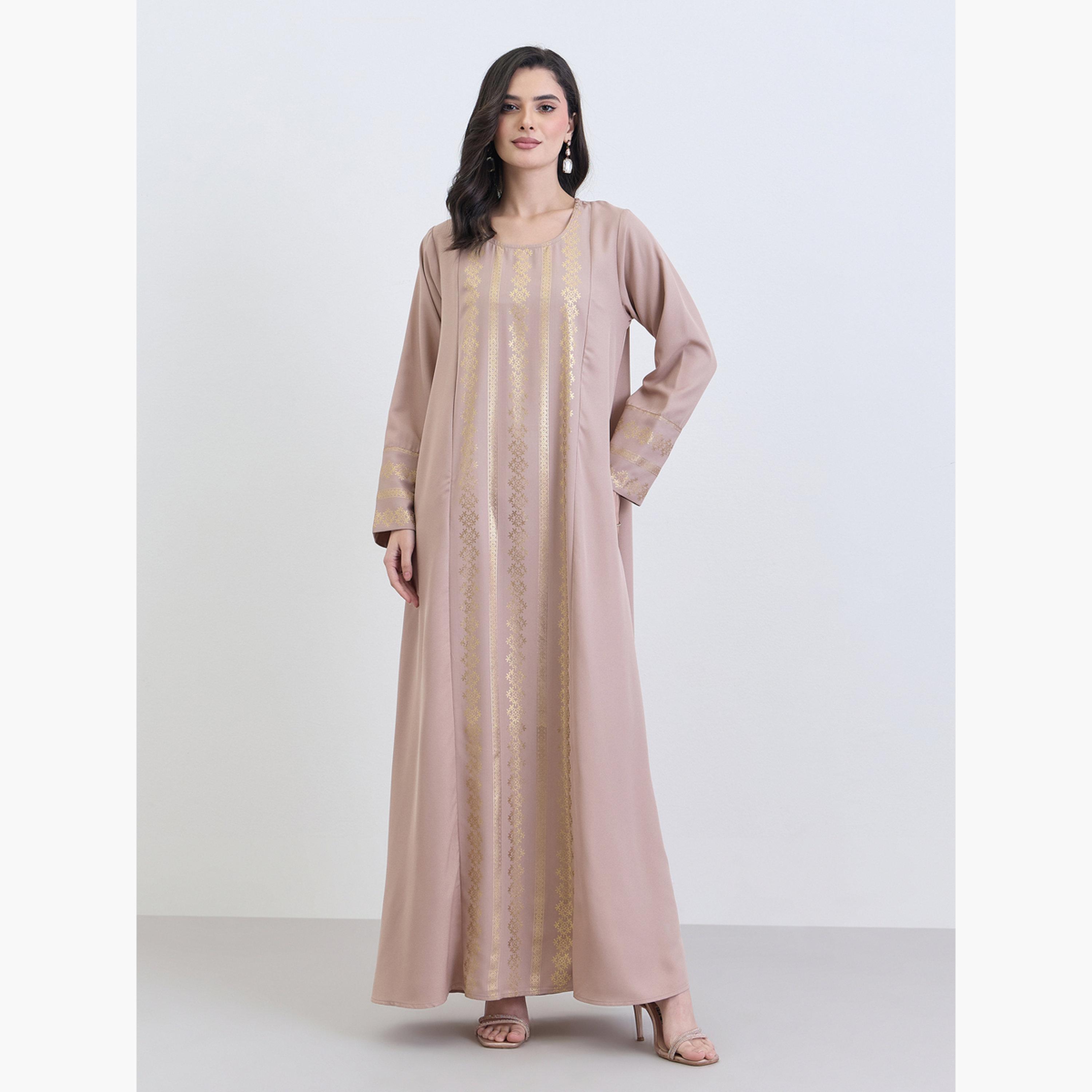 جلابية بطبعة ذهبية-women-arabicclothing-jalabiyas-image-1