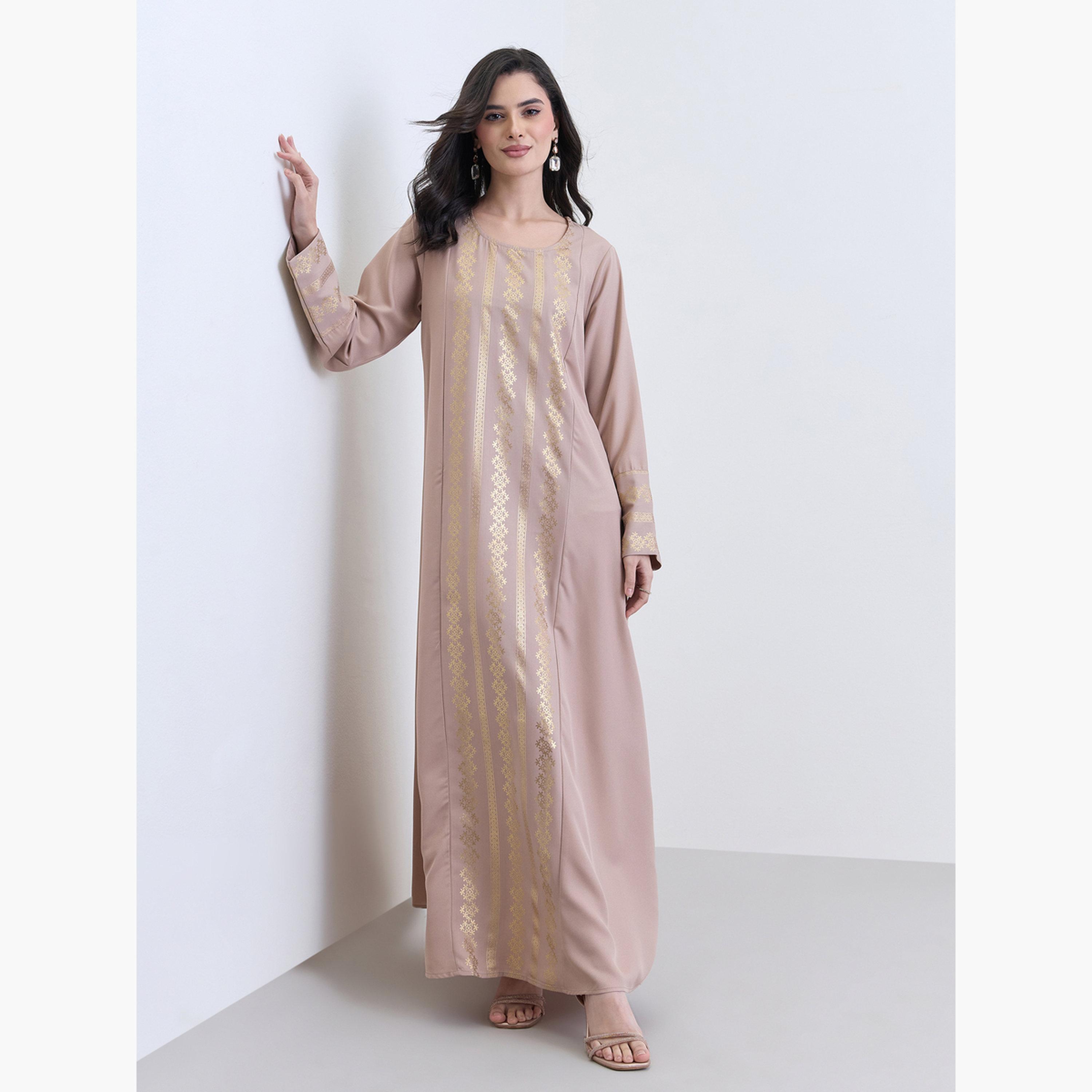 جلابية بطبعة ذهبية-women-arabicclothing-jalabiyas-image-3