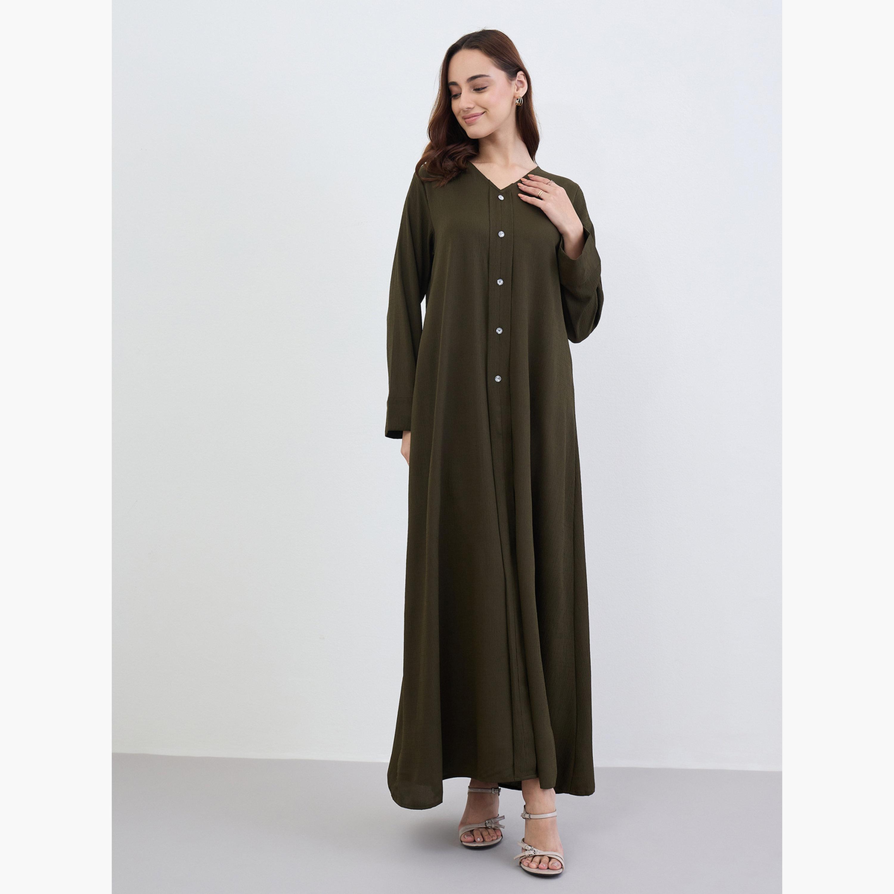 جلابية بأزرار كريستال بقصة واسعة-women-arabicclothing-jalabiyas-image-1