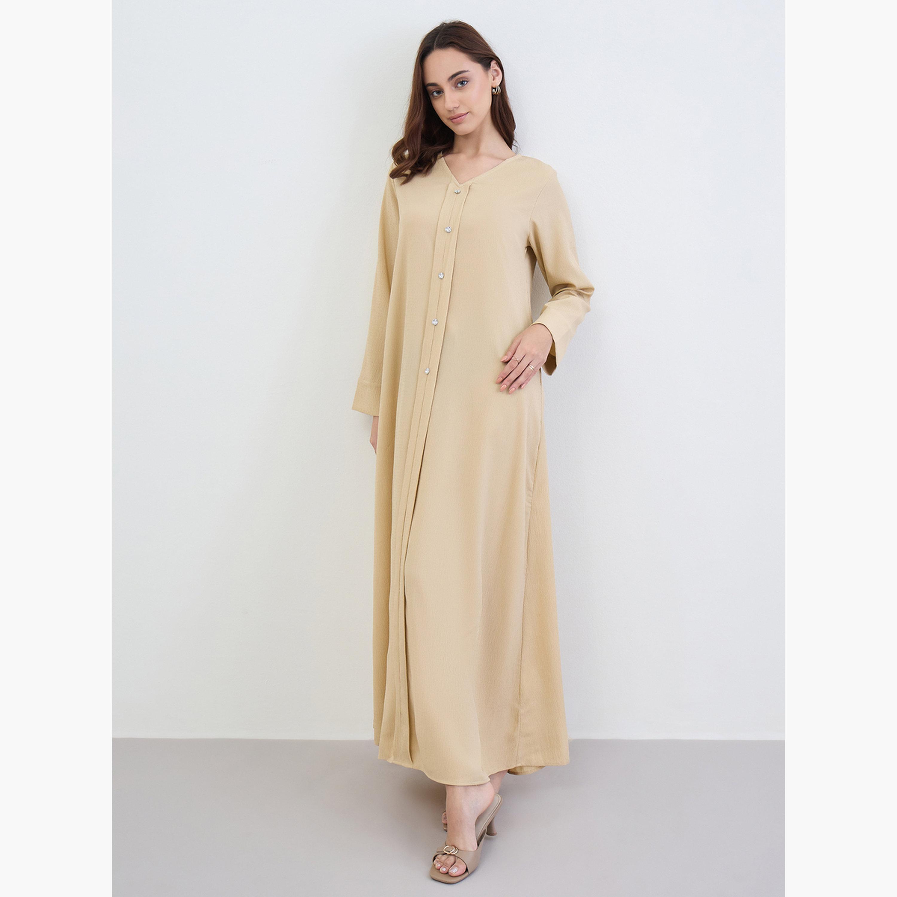 جلابية بأزرار كريستال بقصة واسعة-women-arabicclothing-jalabiyas-image-2