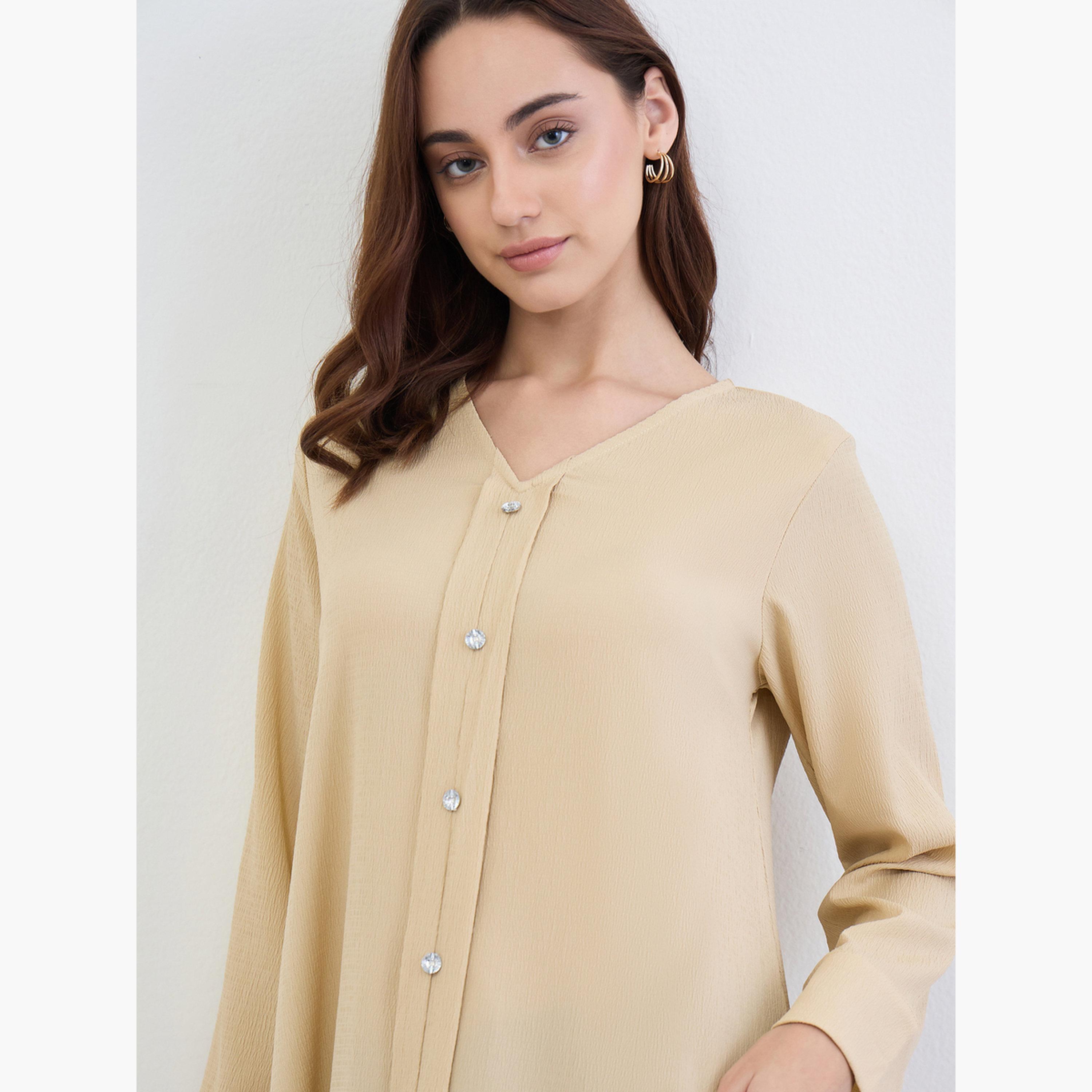 جلابية بأزرار كريستال بقصة واسعة-women-arabicclothing-jalabiyas-image-4