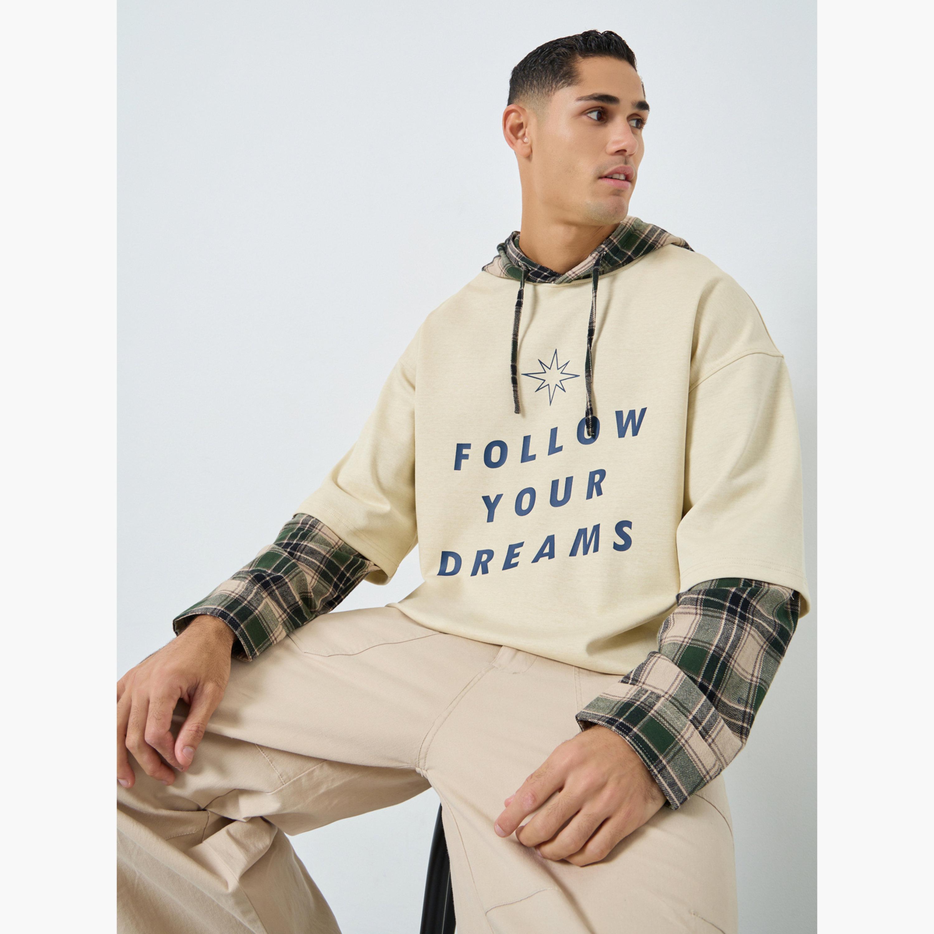 تيك تو - هودي رجالي بشعار منقوش لون بيج-men-winterwear-hoodiesandsweatshirts-image-3