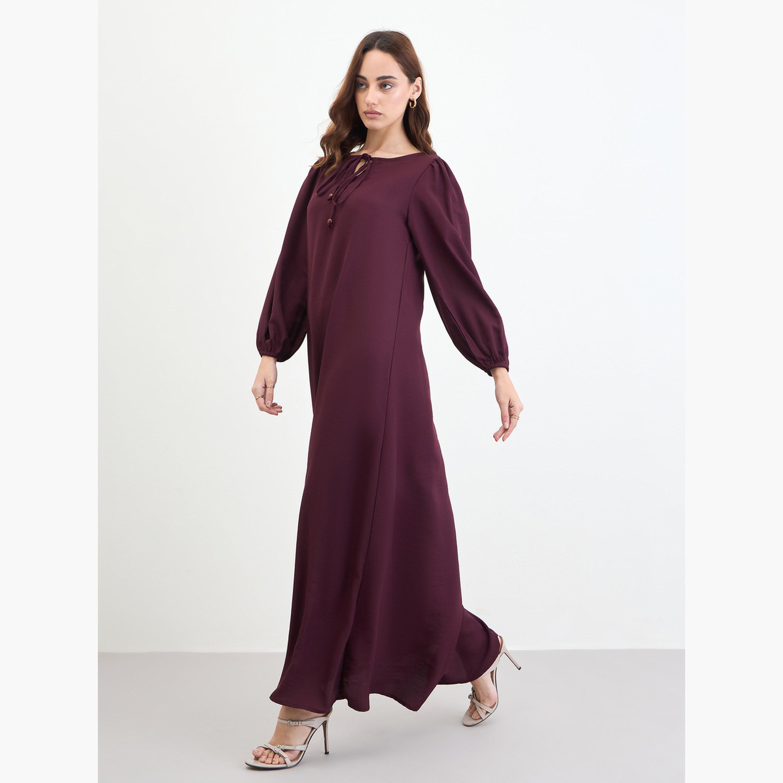 جلابية برباط عنق-women-arabicclothing-jalabiyas-image-2