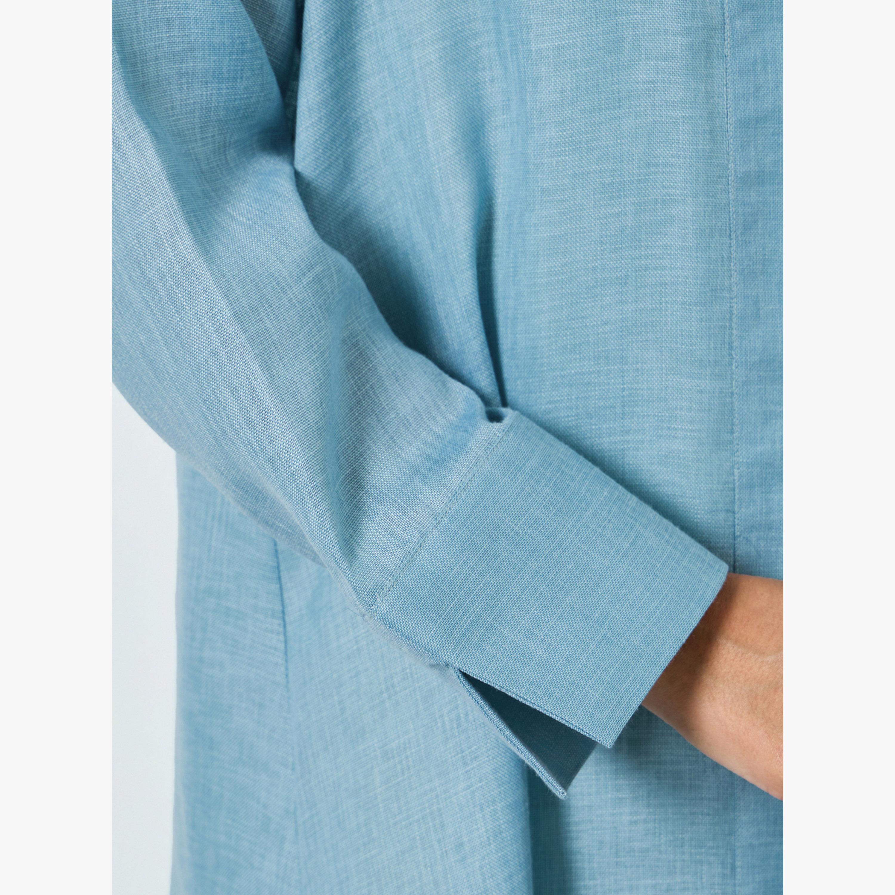 Styli Blue Linen Look Front Open Abaya-women-arabicclothing-abayas-image-5