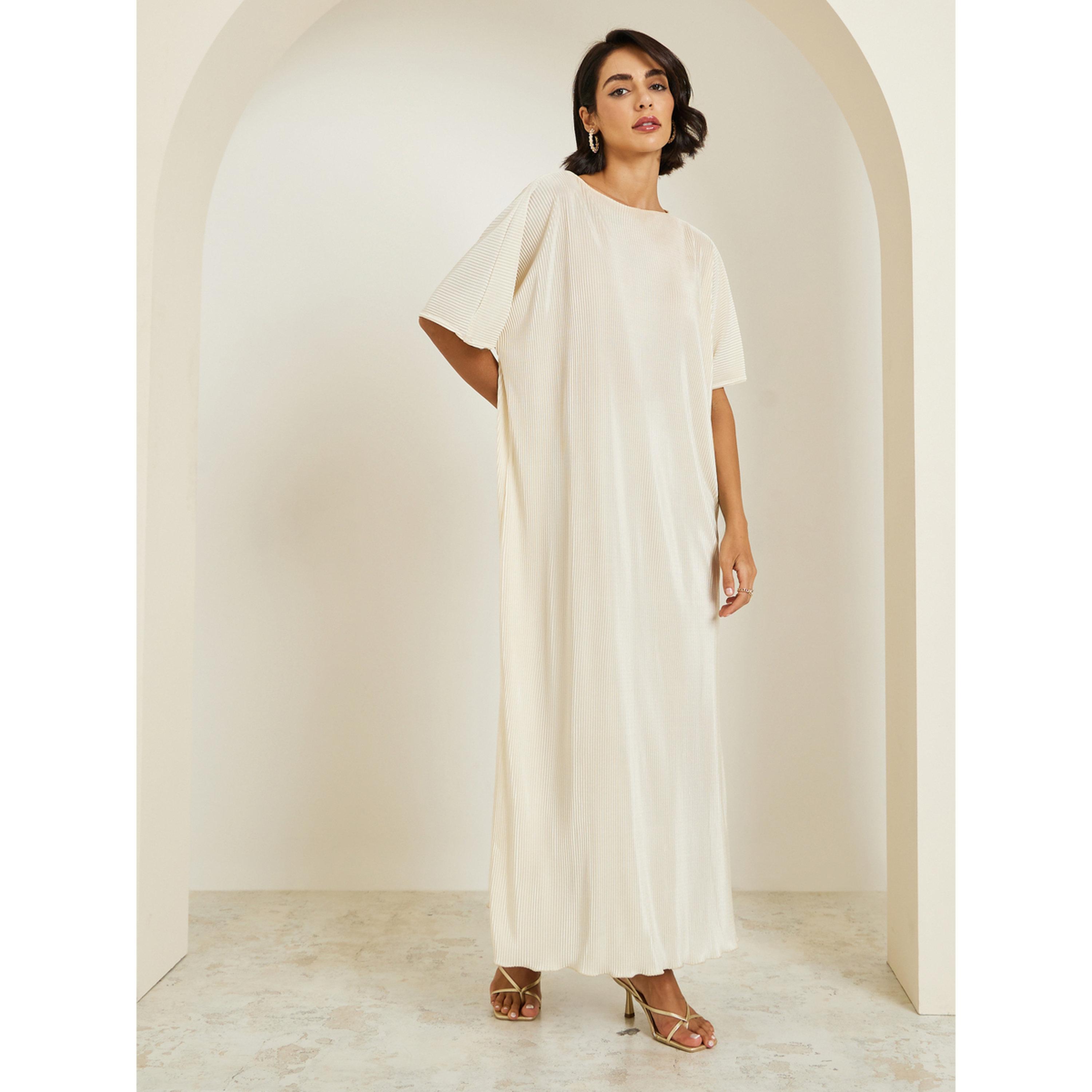 Styli Women Cream All-Over Printed Open Front Abaya-women-arabicclothing-abayas-image-6