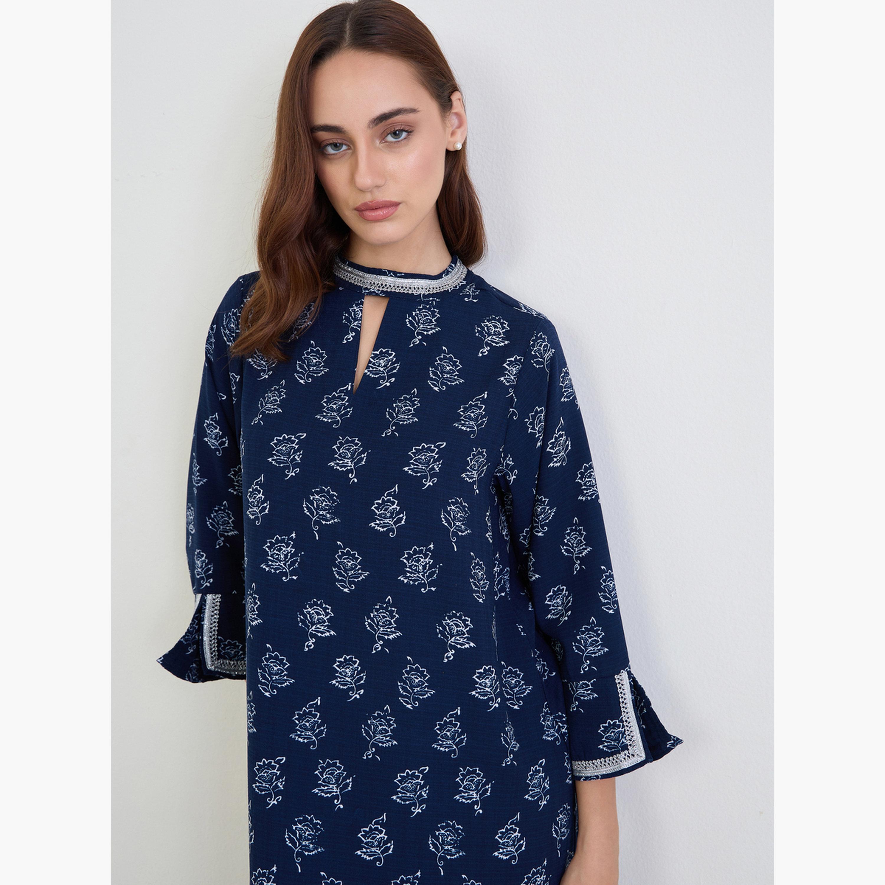 جلابية بطبعة زهور-women-arabicclothing-jalabiyas-image-3