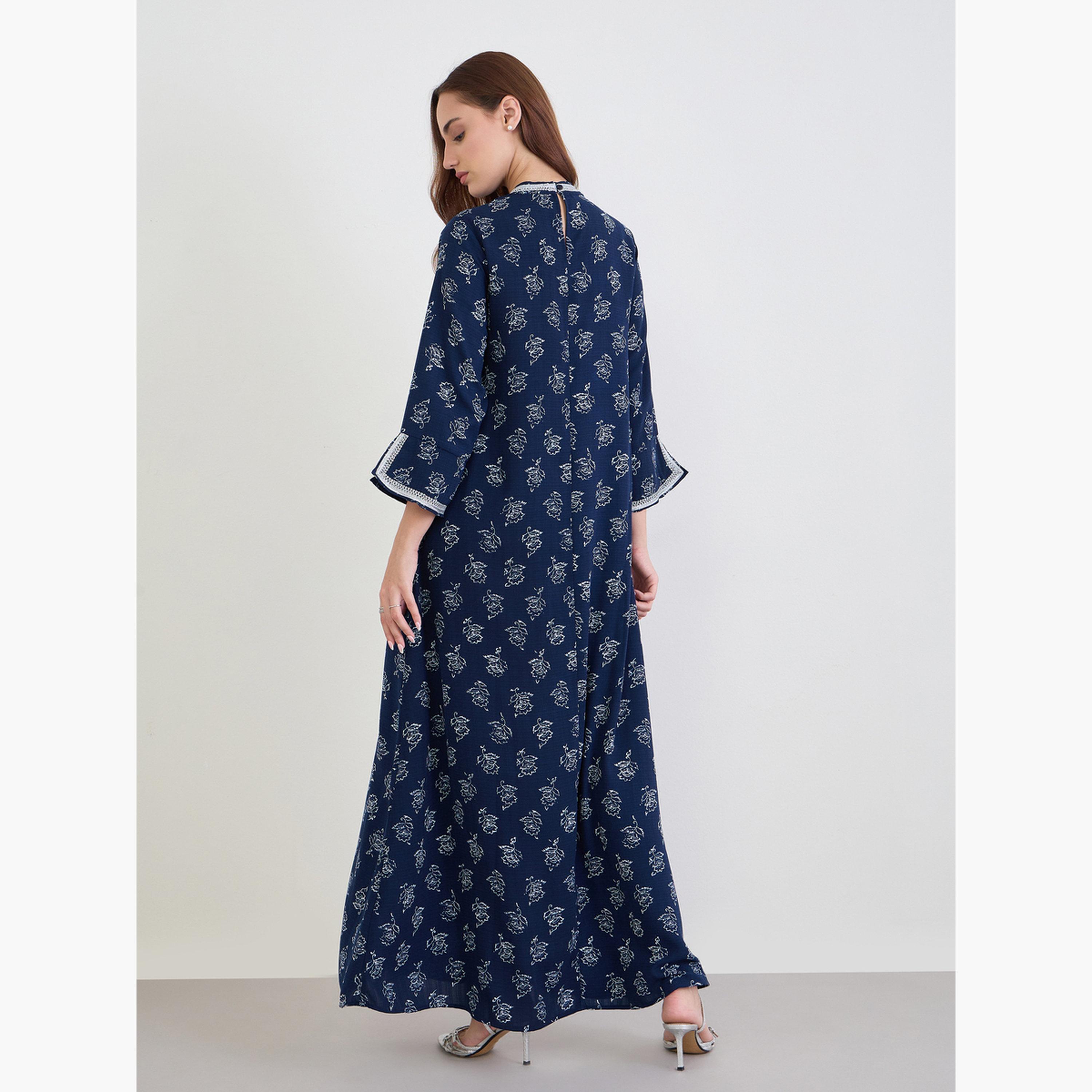 جلابية بطبعة زهور-women-arabicclothing-jalabiyas-image-4