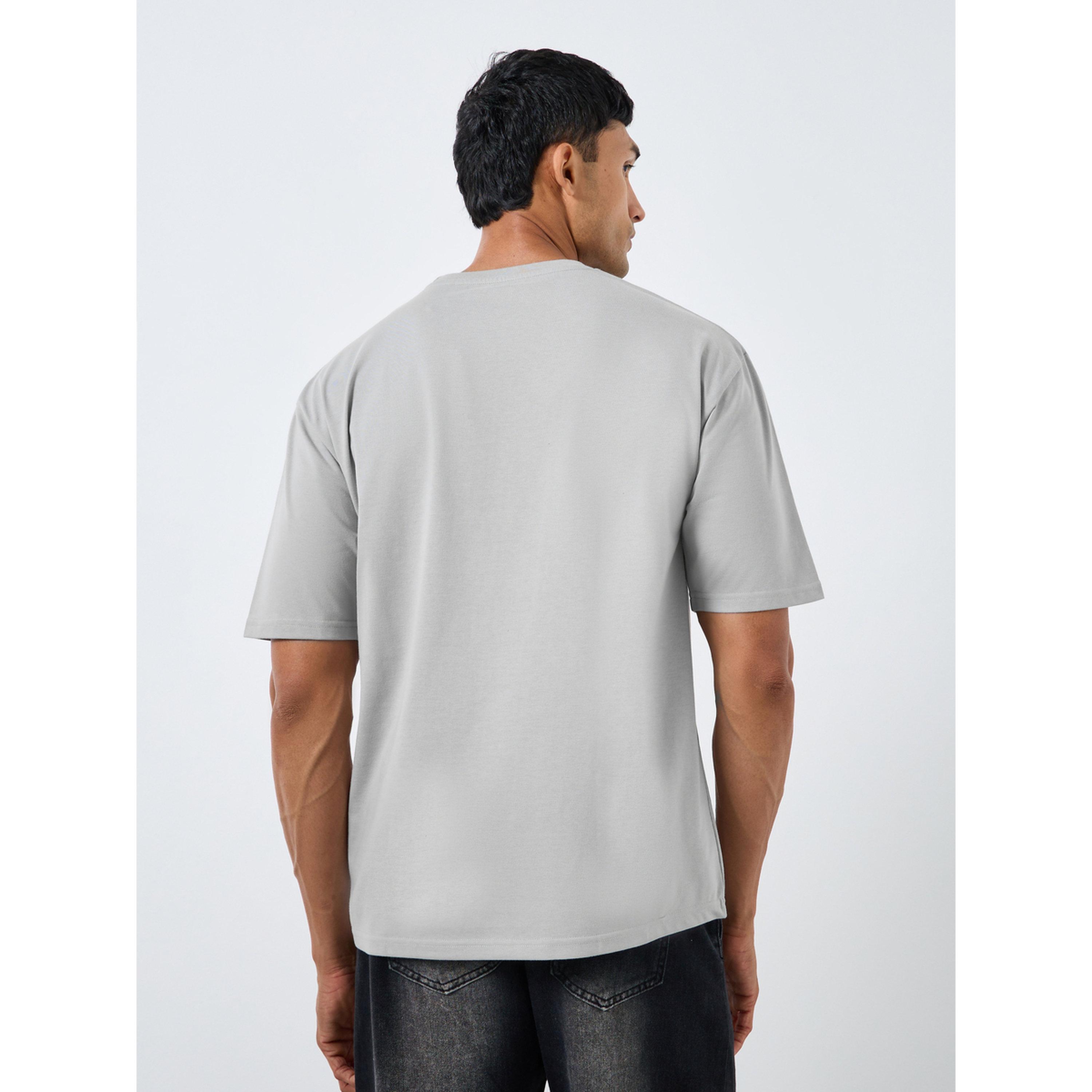 Styli Men Grey Graphic Print Oversized T-Shirt-men-clothing-tshirtsandpolos-tshirts-image-4