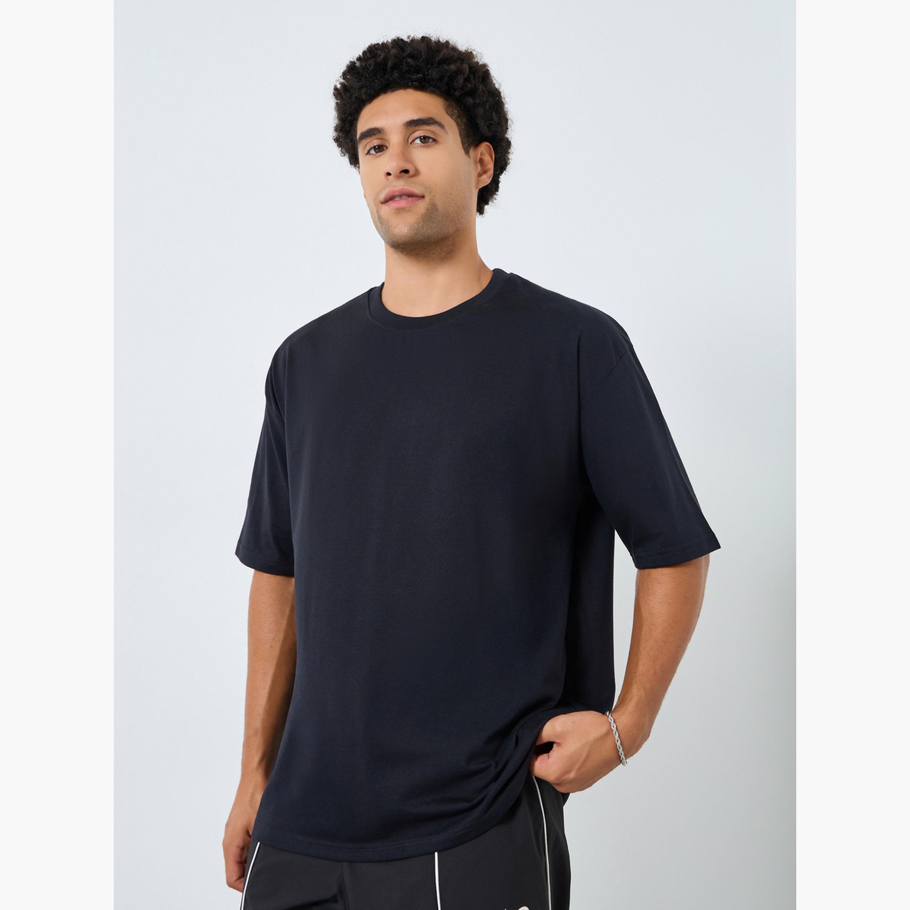 Styli Men Black Graphic Print Oversized T-Shirt-men-clothing-tshirtsandpolos-tshirts-image-1