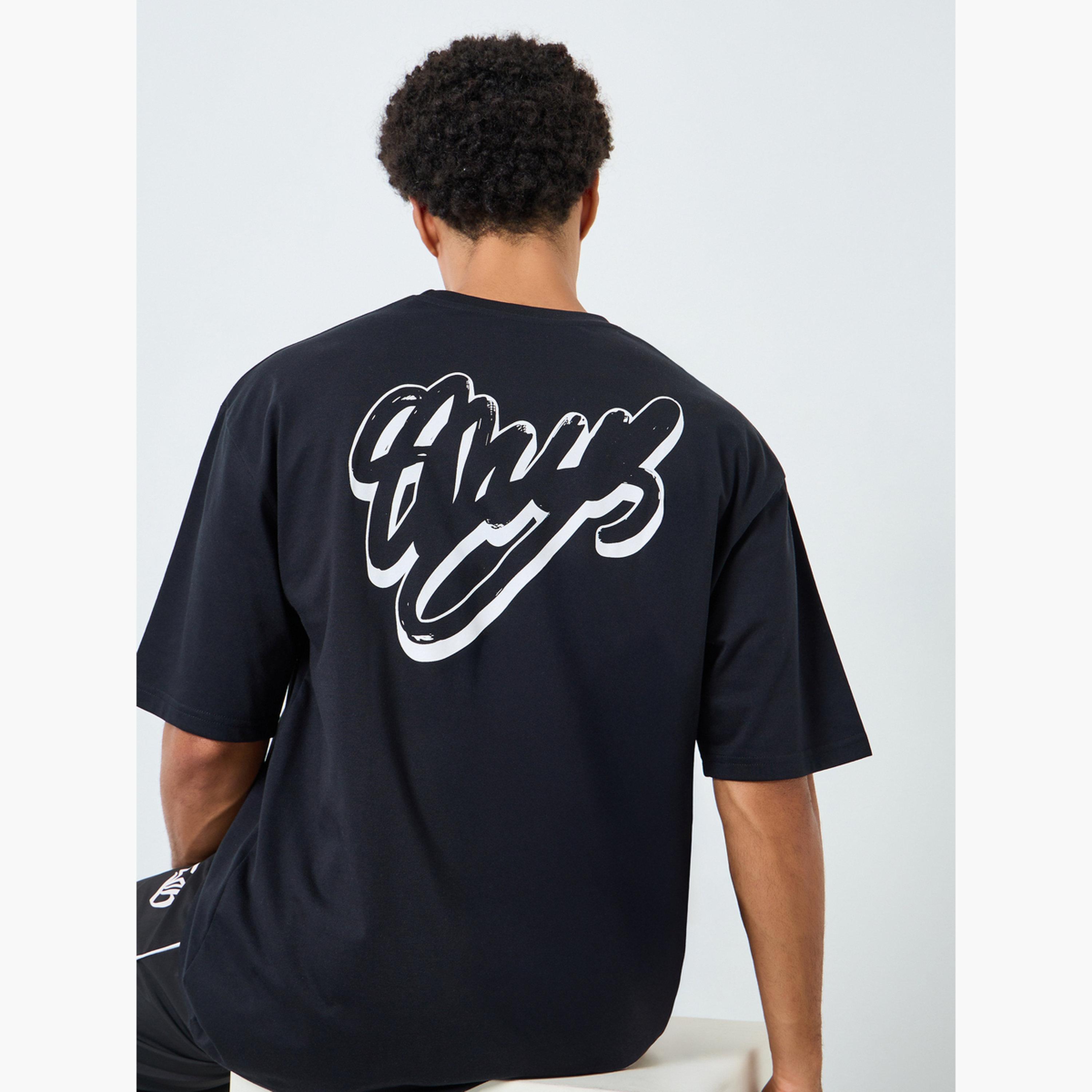 Styli Men Black Graphic Print Oversized T-Shirt-men-clothing-tshirtsandpolos-tshirts-image-3