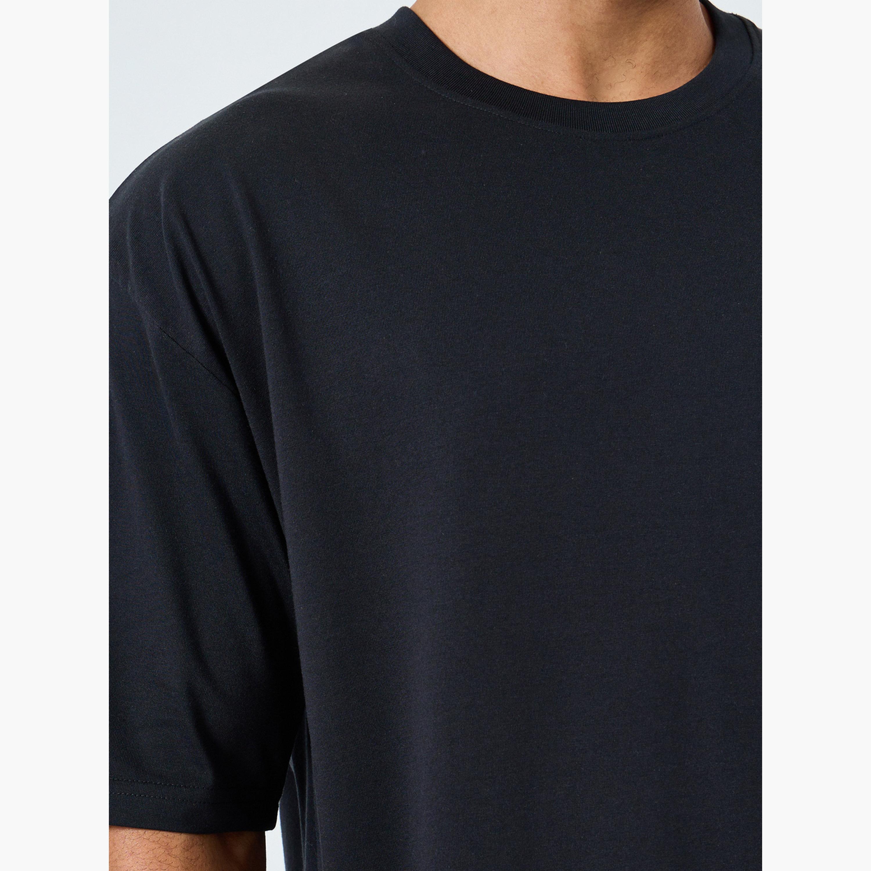 Styli Men Black Graphic Print Oversized T-Shirt-men-clothing-tshirtsandpolos-tshirts-image-4