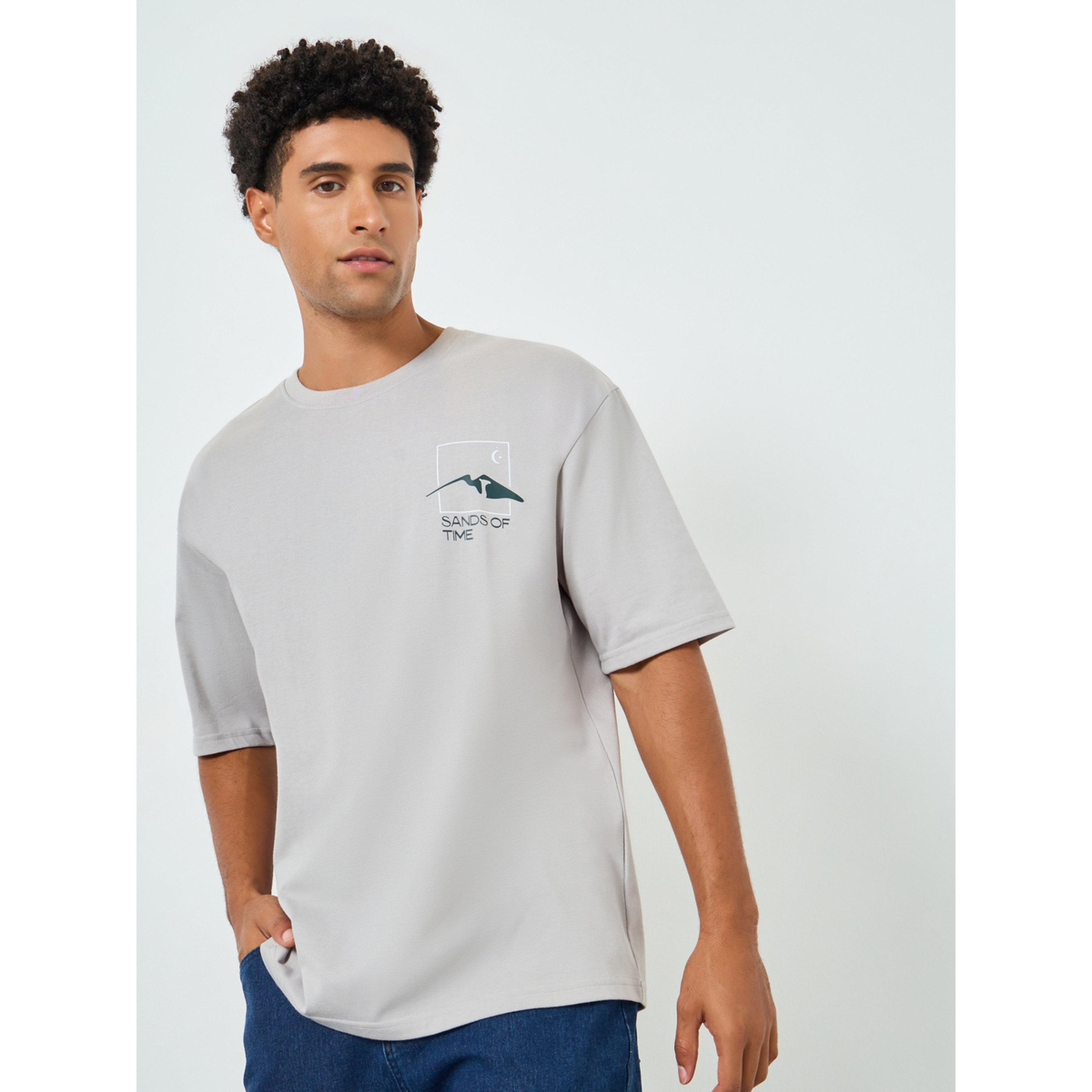 Styli Men Grey Graphic Print Oversize Fit T-Shirt-men-clothing-tshirtsandpolos-tshirts-image-1