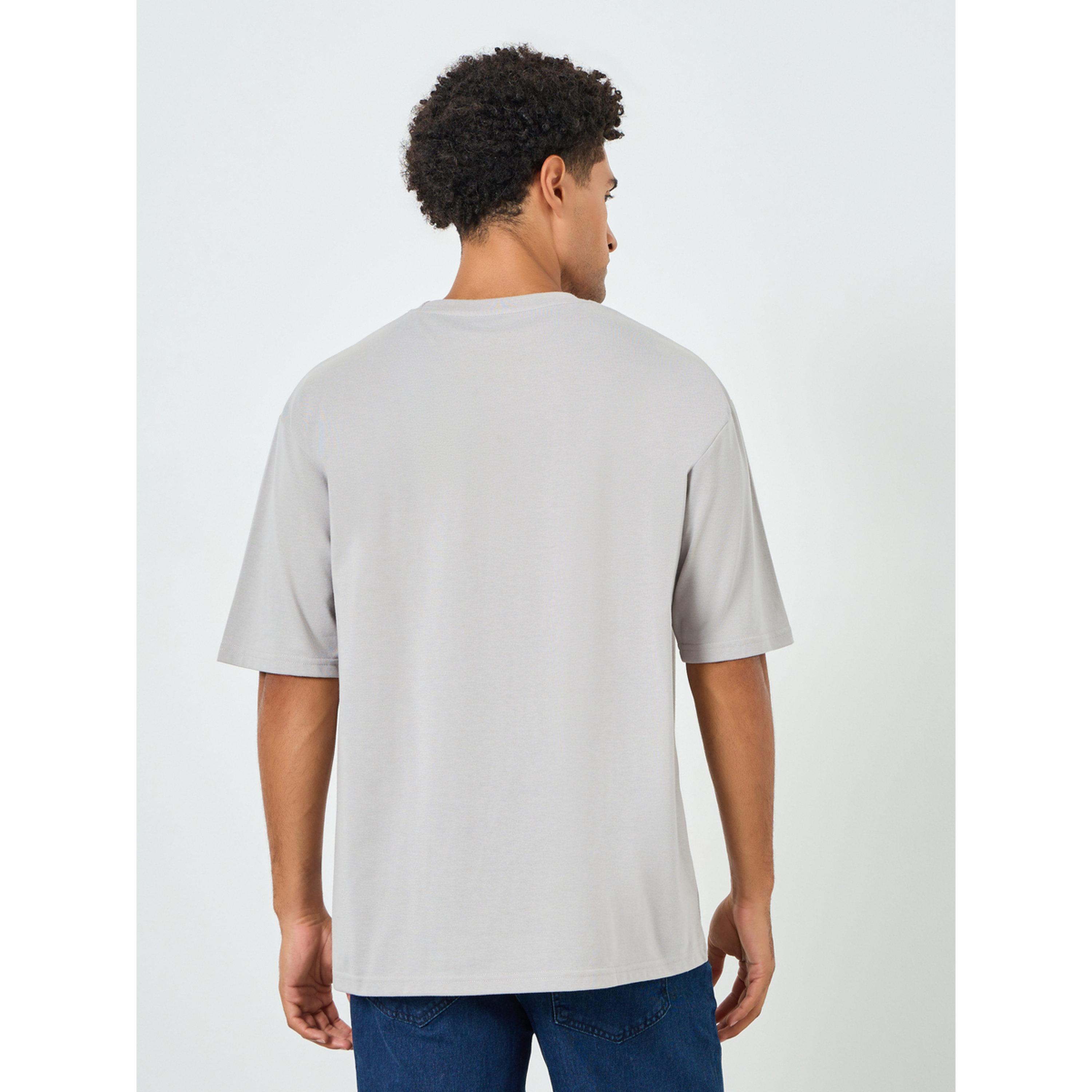 Styli Men Grey Graphic Print Oversize Fit T-Shirt-men-clothing-tshirtsandpolos-tshirts-image-4