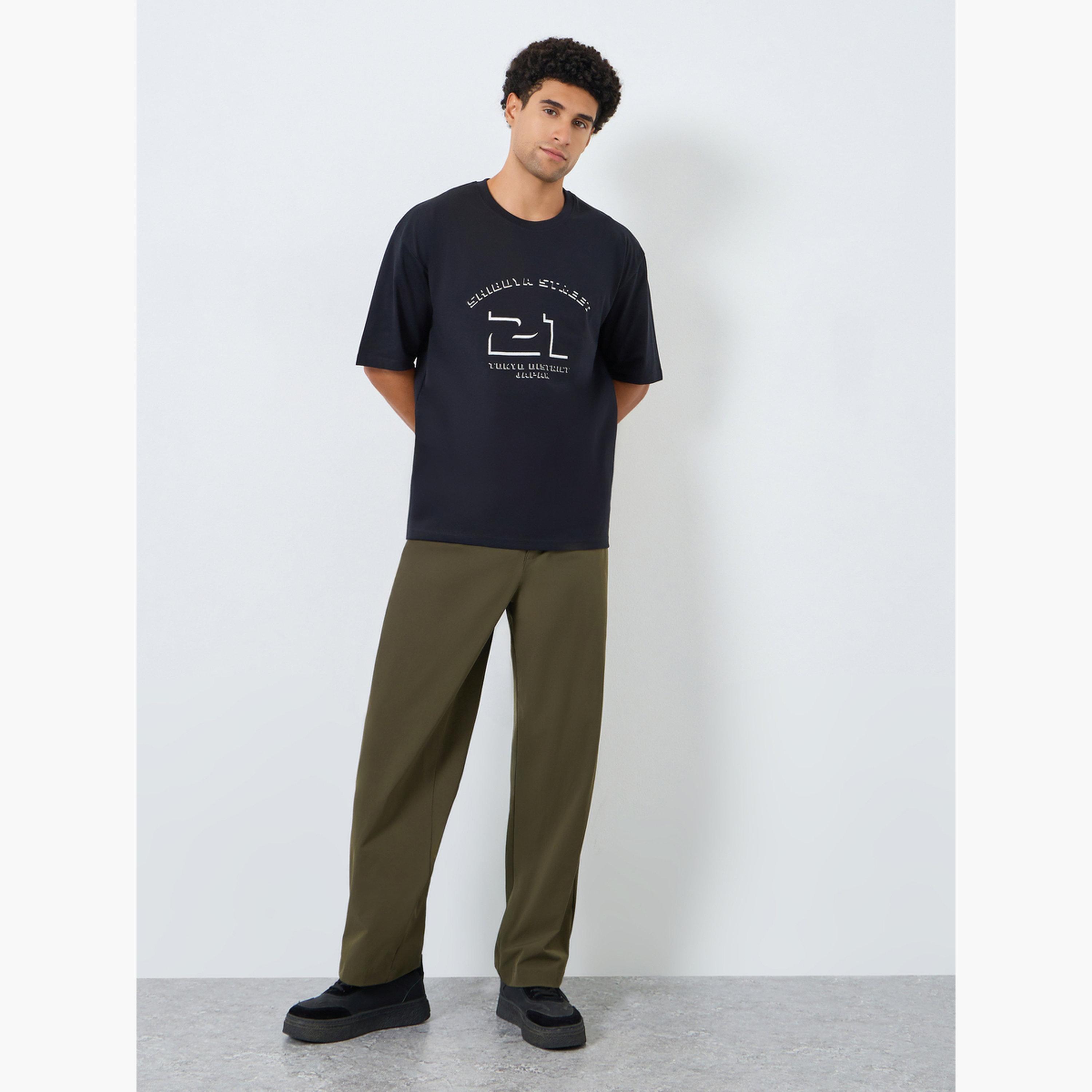 Styli Men Black Graphic Print Oversized T-Shirt-men-clothing-tshirtsandpolos-tshirts-image-2