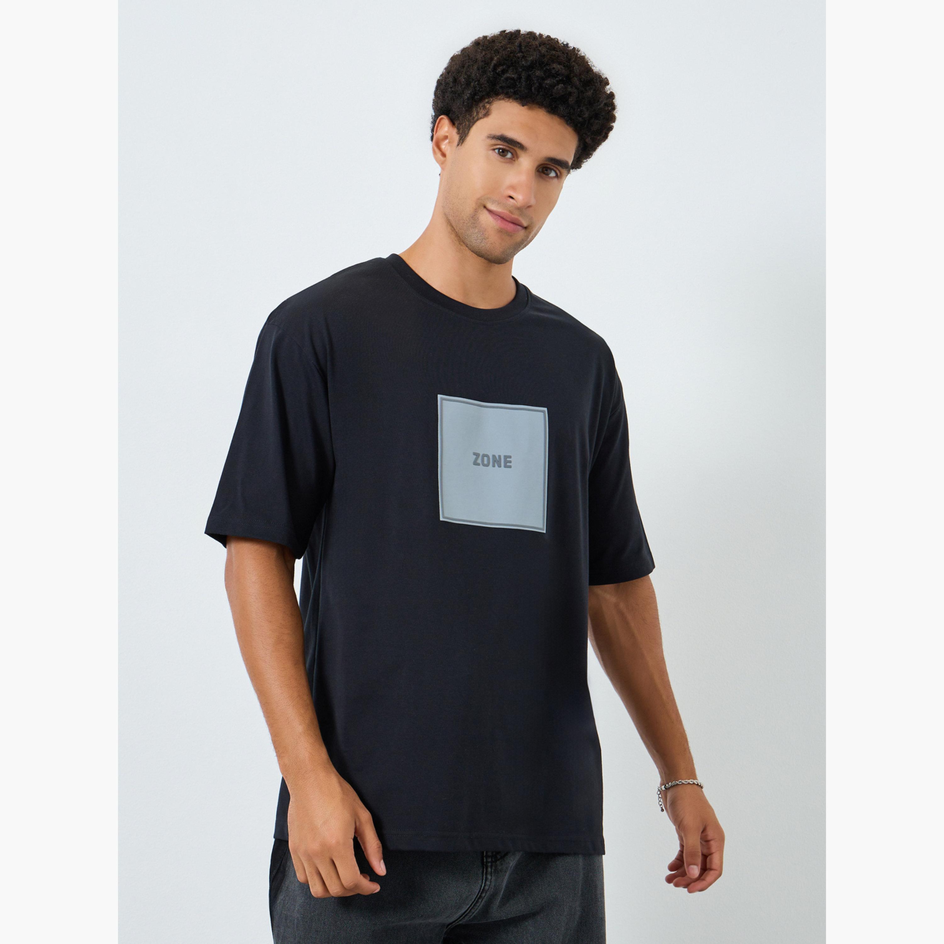 Styli Men Black Graphic Print Oversized T-Shirt-men-clothing-tshirtsandpolos-tshirts-image-1