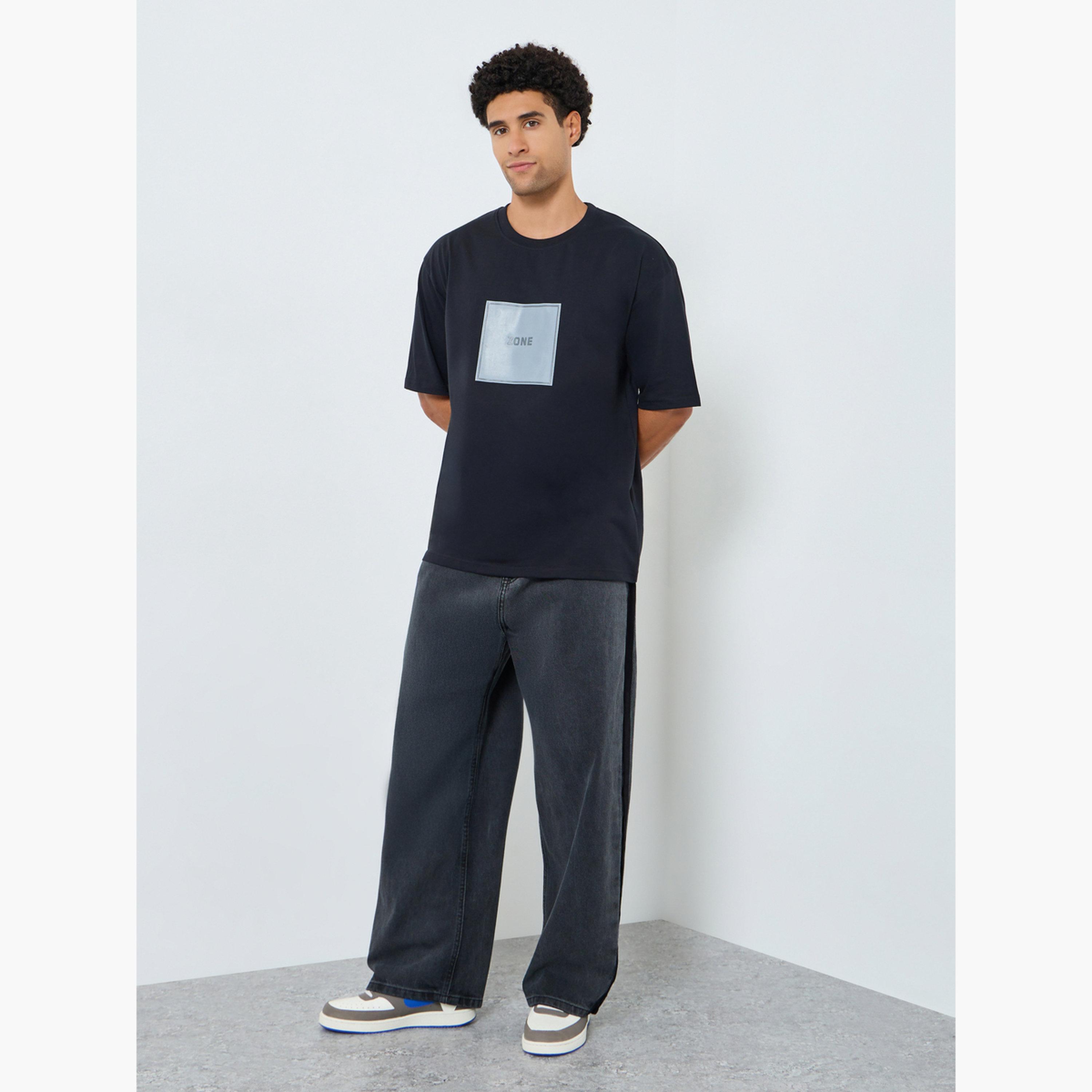 Styli Men Black Graphic Print Oversized T-Shirt-men-clothing-tshirtsandpolos-tshirts-image-2