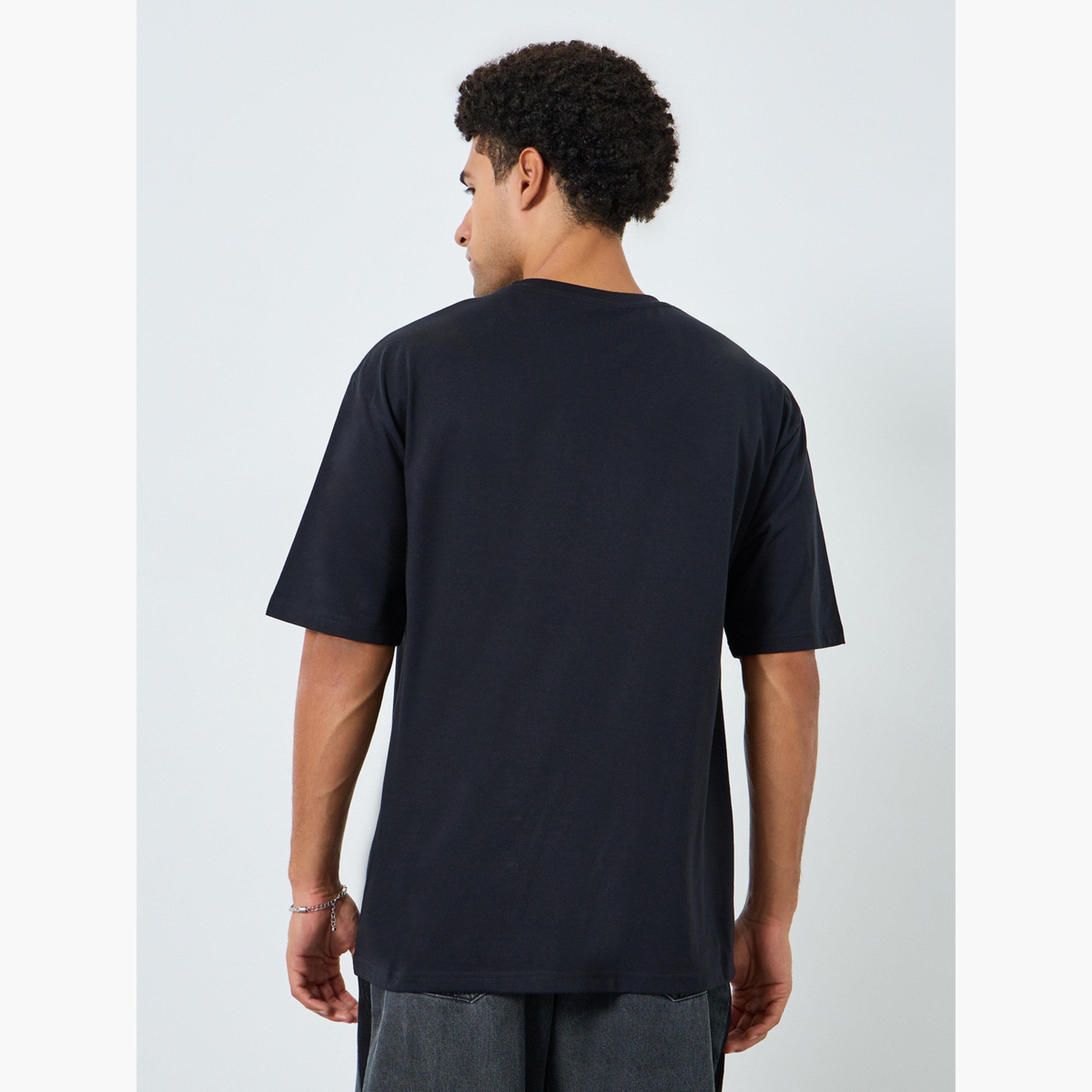 Styli Men Black Graphic Print Oversized T-Shirt-men-clothing-tshirtsandpolos-tshirts-image-5