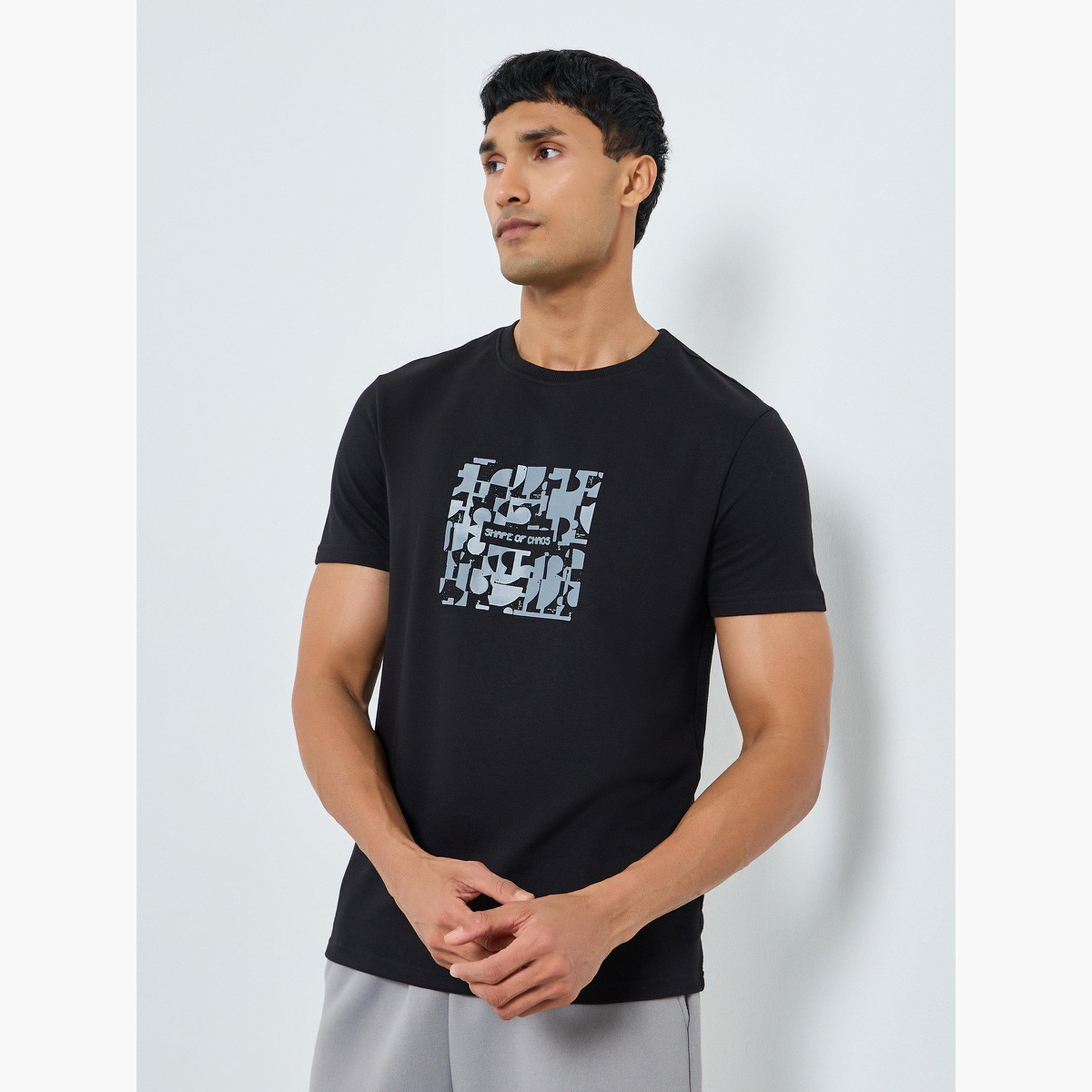 Styli Men Black Graphic Print Regular Fit T-Shirt-men-clothing-tshirtsandpolos-tshirts-image-1
