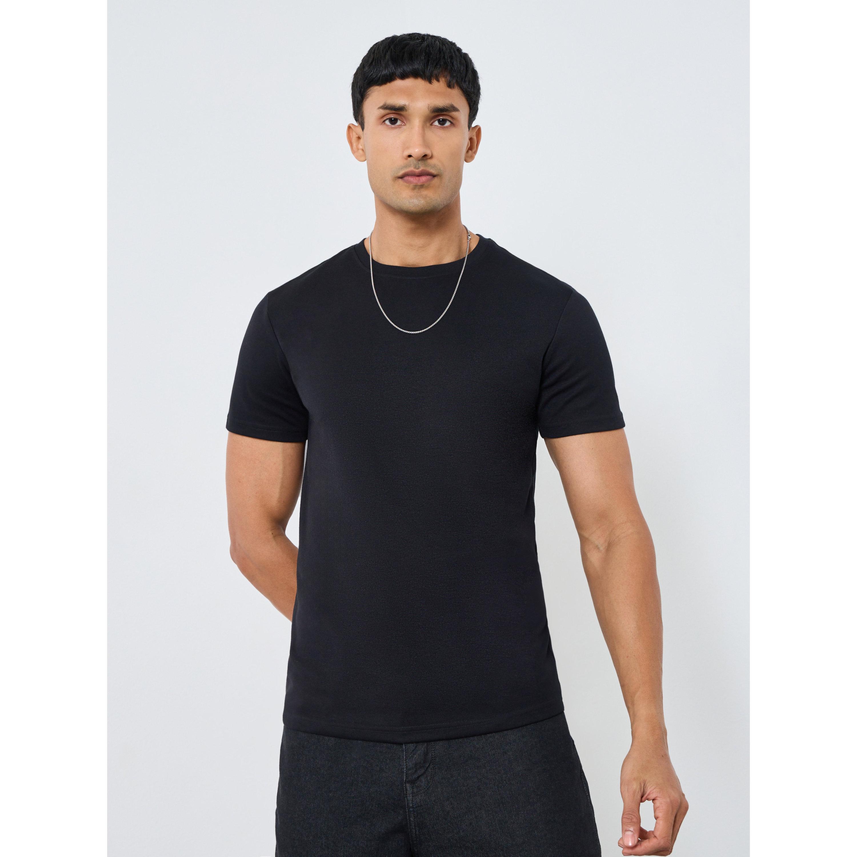 Styli Men Black Graphic Print Regular Fit T-Shirt-men-clothing-tshirtsandpolos-tshirts-image-1