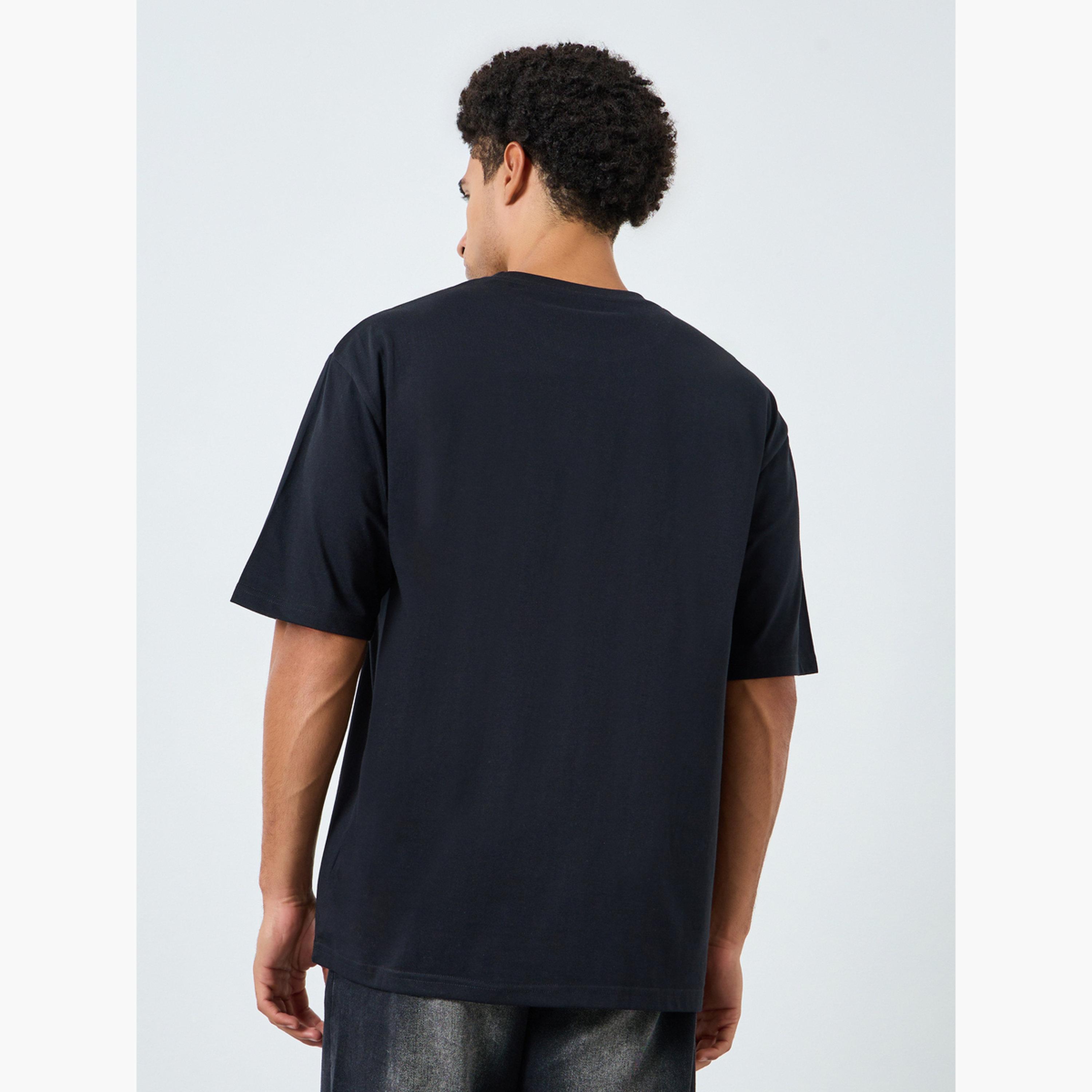 Styli Men Black Graphic Print Oversized T-Shirt-men-clothing-tshirtsandpolos-tshirts-image-5