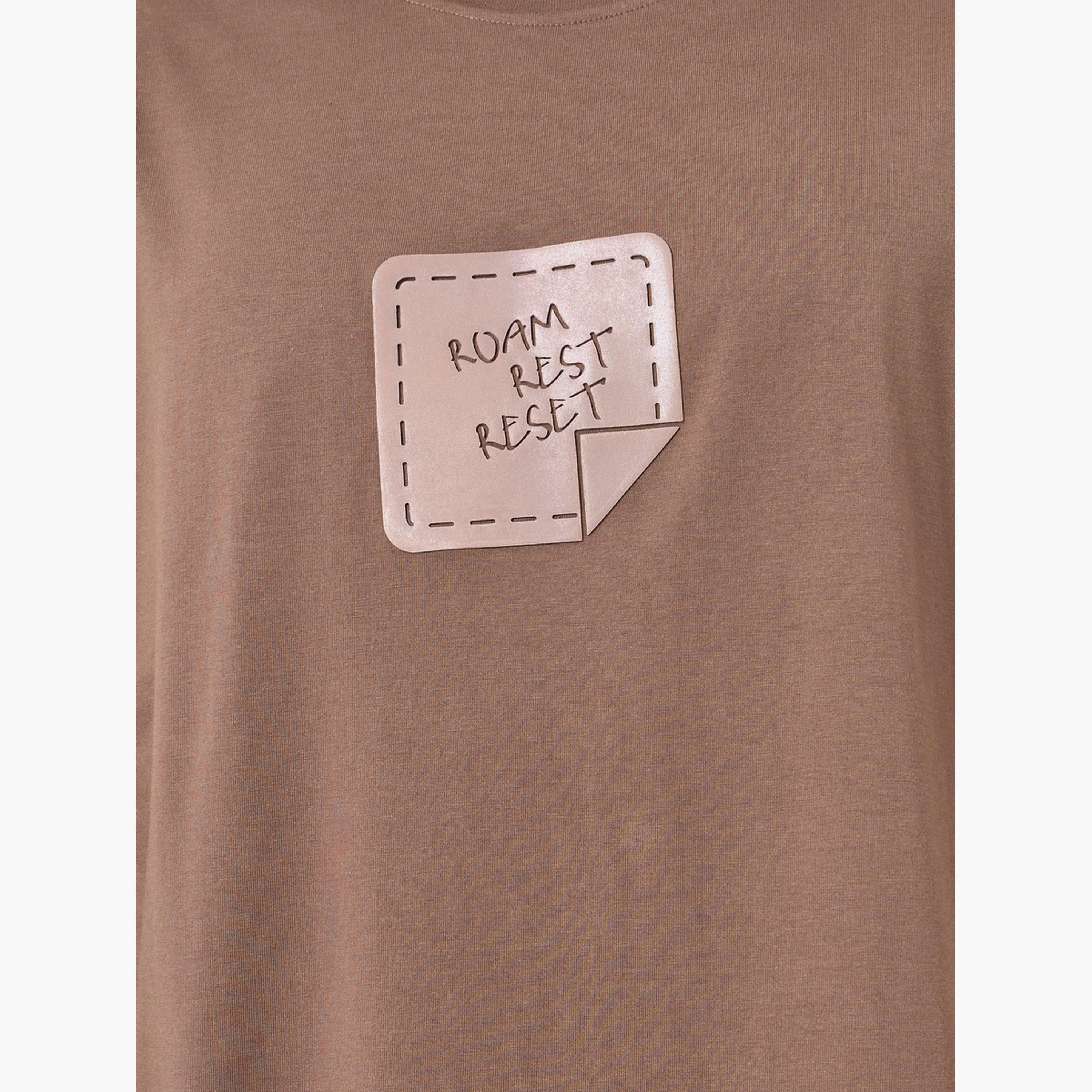 Styli Men Brown Graphic Print Crew Neck T-Shirt-men-clothing-tshirtsandpolos-tshirts-image-4